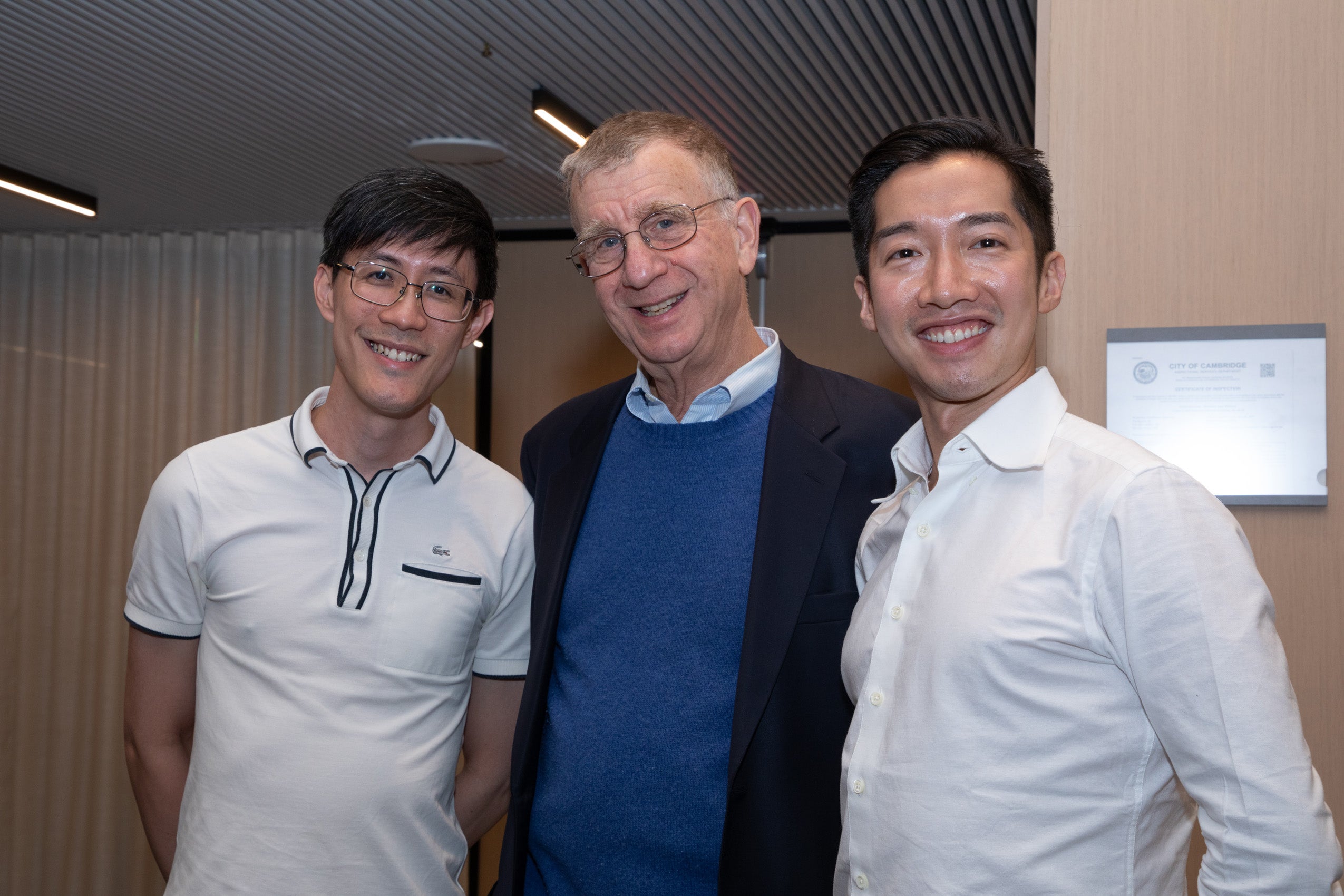Professor Bill Alford with two male LL.M. students