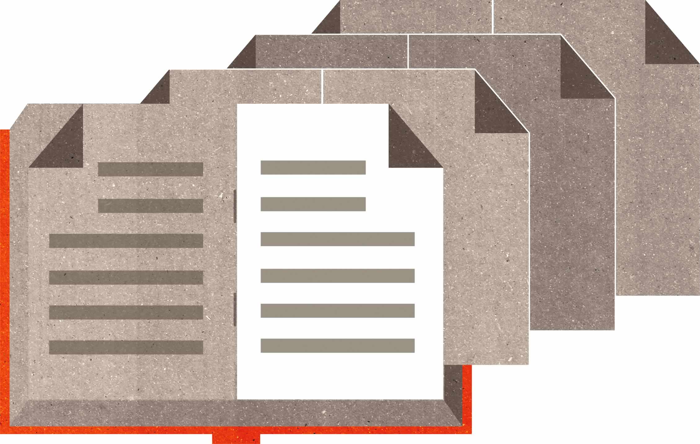 Illustration of layered computer file icons