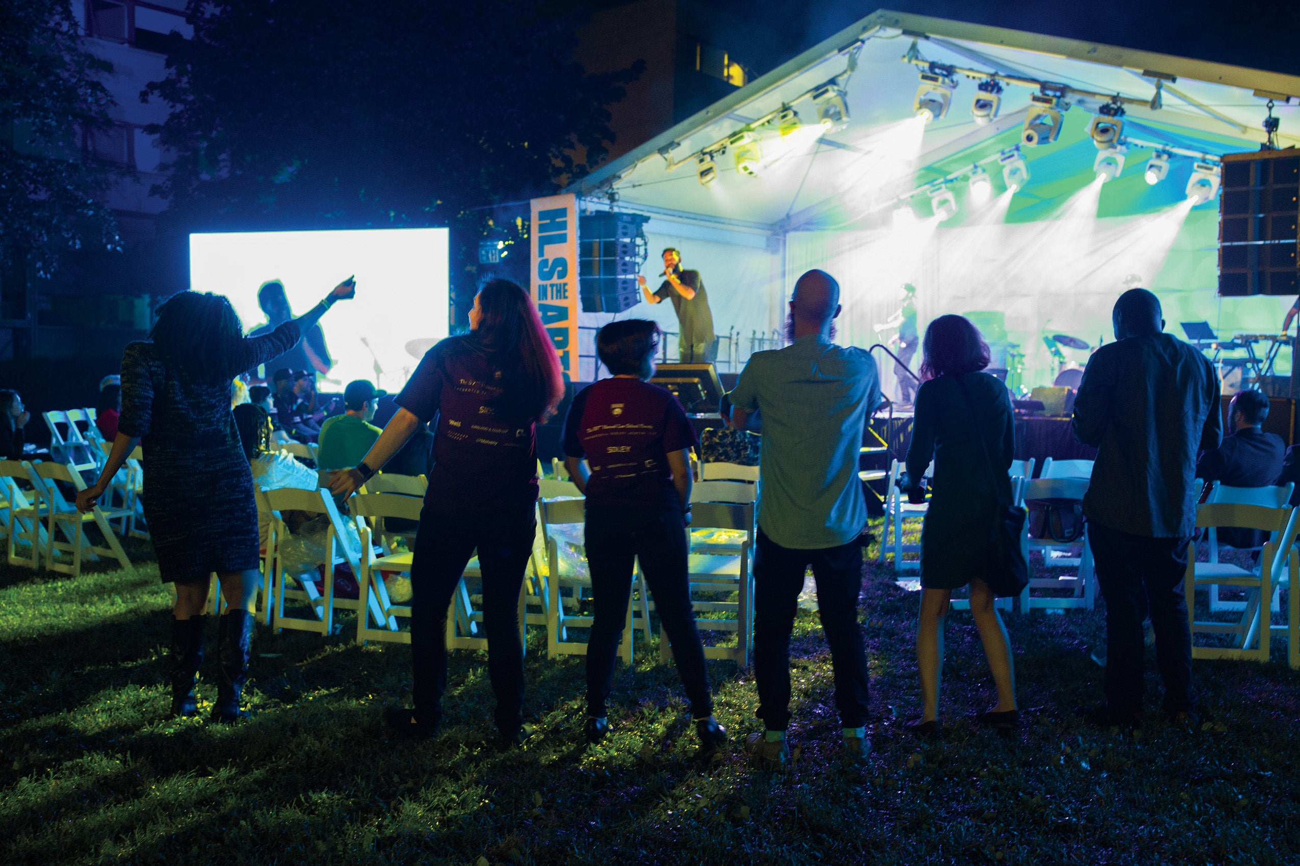Students dancing on Jarvis Field