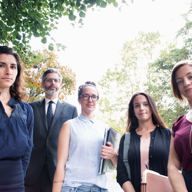 Senior Clinical Fellow Dana Montalto, faculty director Dan Nagin, Maile Yeats-Rowe ’17, Liz Petow ’17, and Clinical Instructor Betsy Gwin