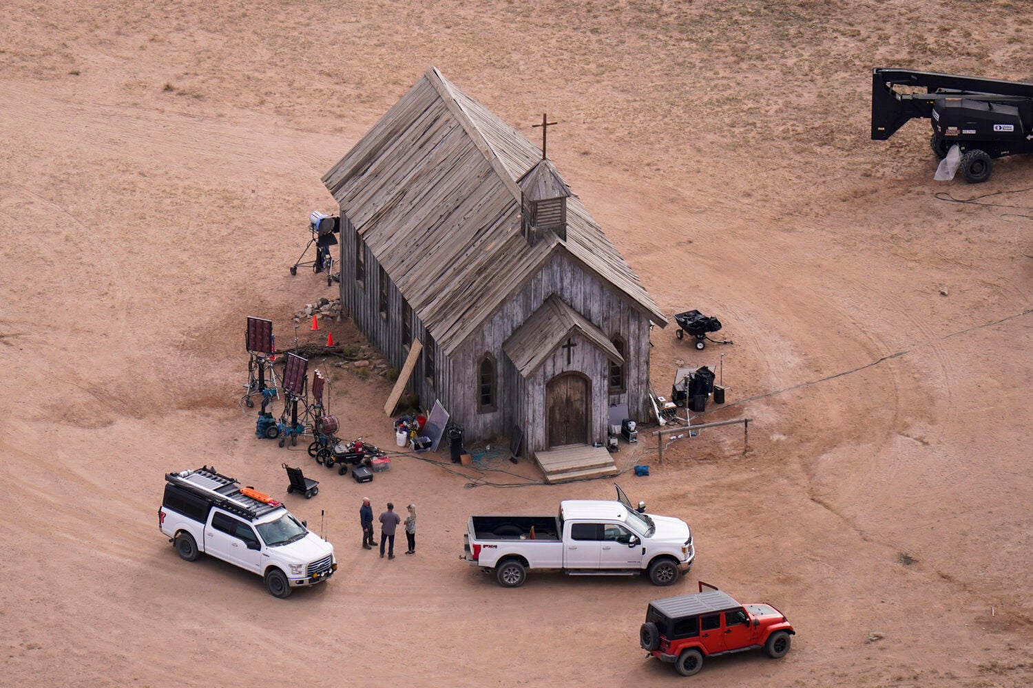 Aerial view of 'Rust' movie set.