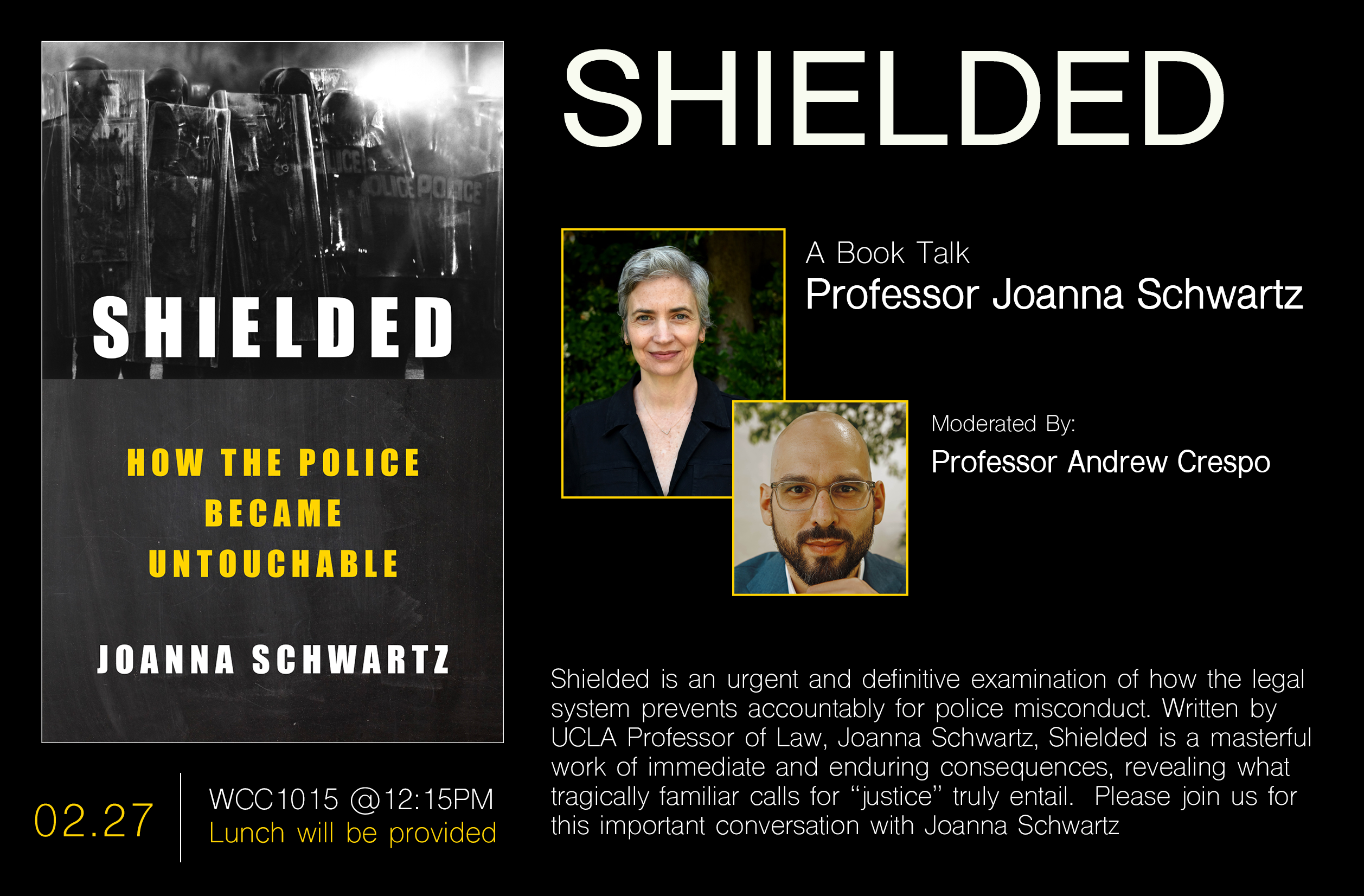 shielded book talk poster
