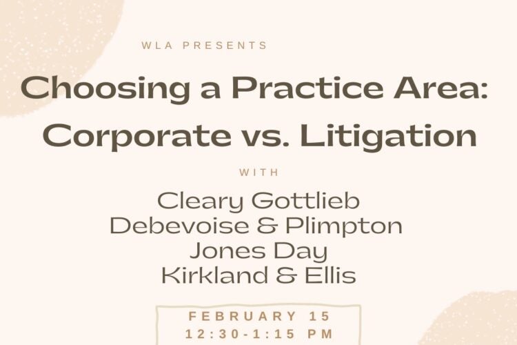 Image thumbnail for WLA Lunch Talk: Choosing a Practice Area: Litigation vs. Corporate