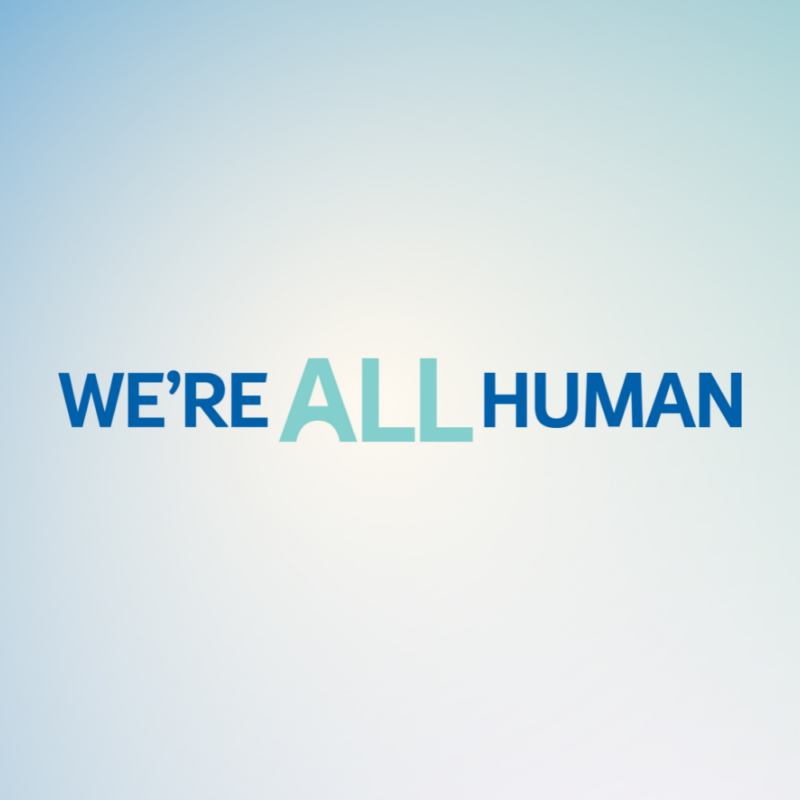 we're all human mental health campaign logo