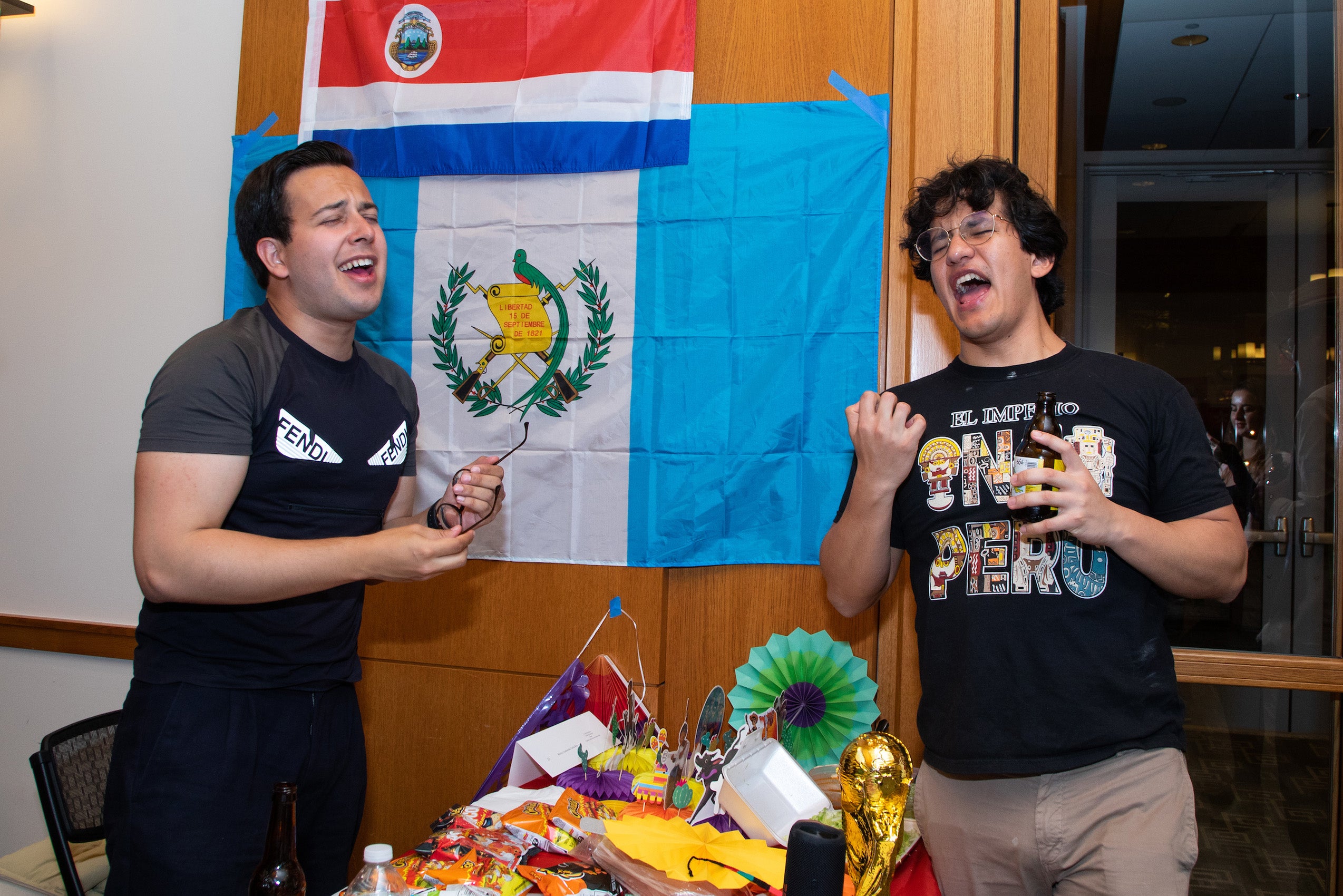 Two people share a fun moment