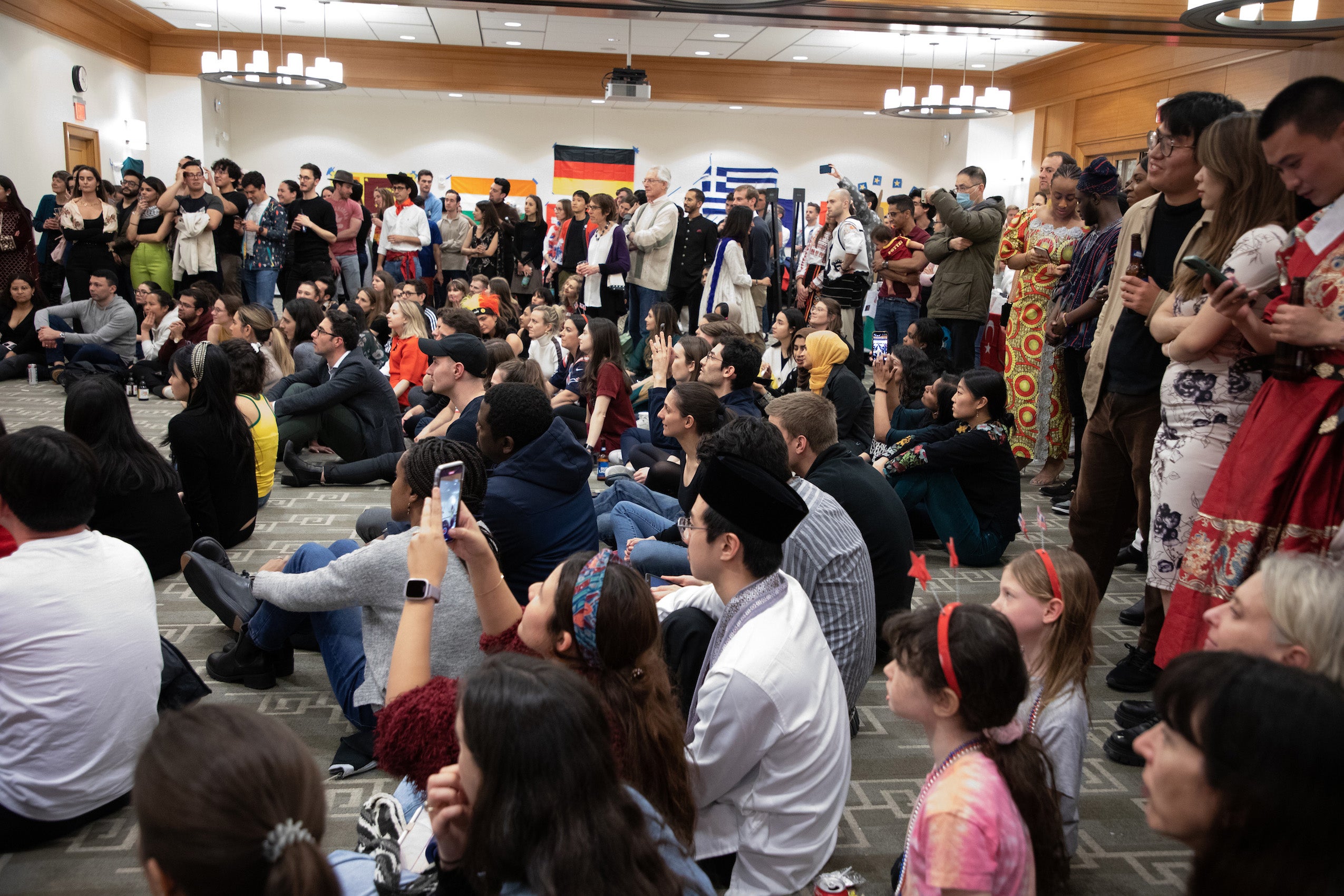 A crowd watches a performance