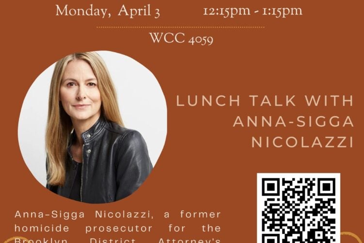Image thumbnail for “Criminal Justice, the Media, and Storytelling” Lunch Talk with Anna-Sigga Nicolazzi