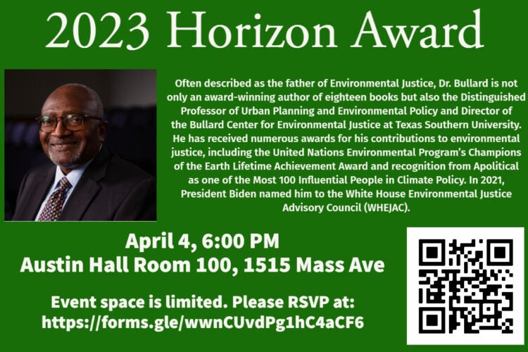 Image thumbnail for 2023 Horizon Award Honoring Dr. Robert D. Bullard