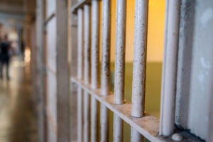 Close up of prison bars.