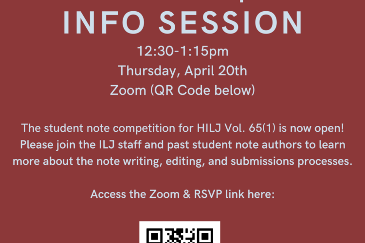 Image thumbnail for ILJ Student Note Competition – Info Session