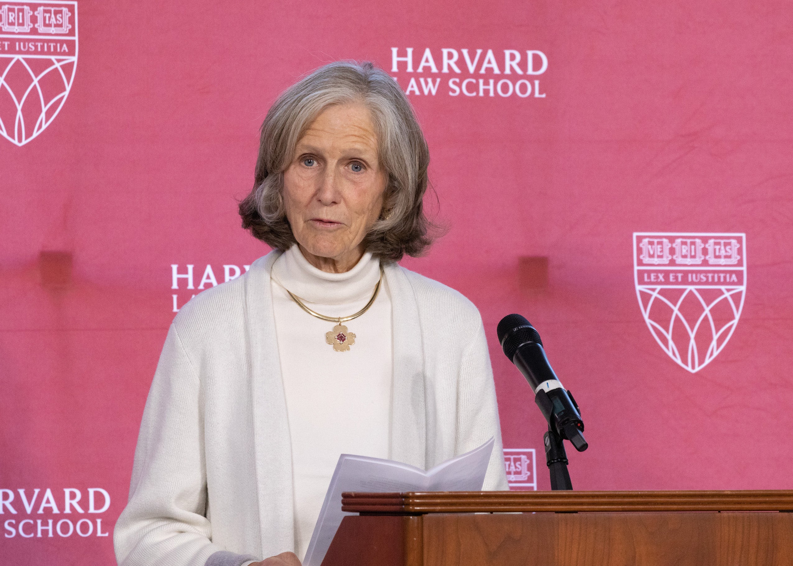 Woman speaking at podium