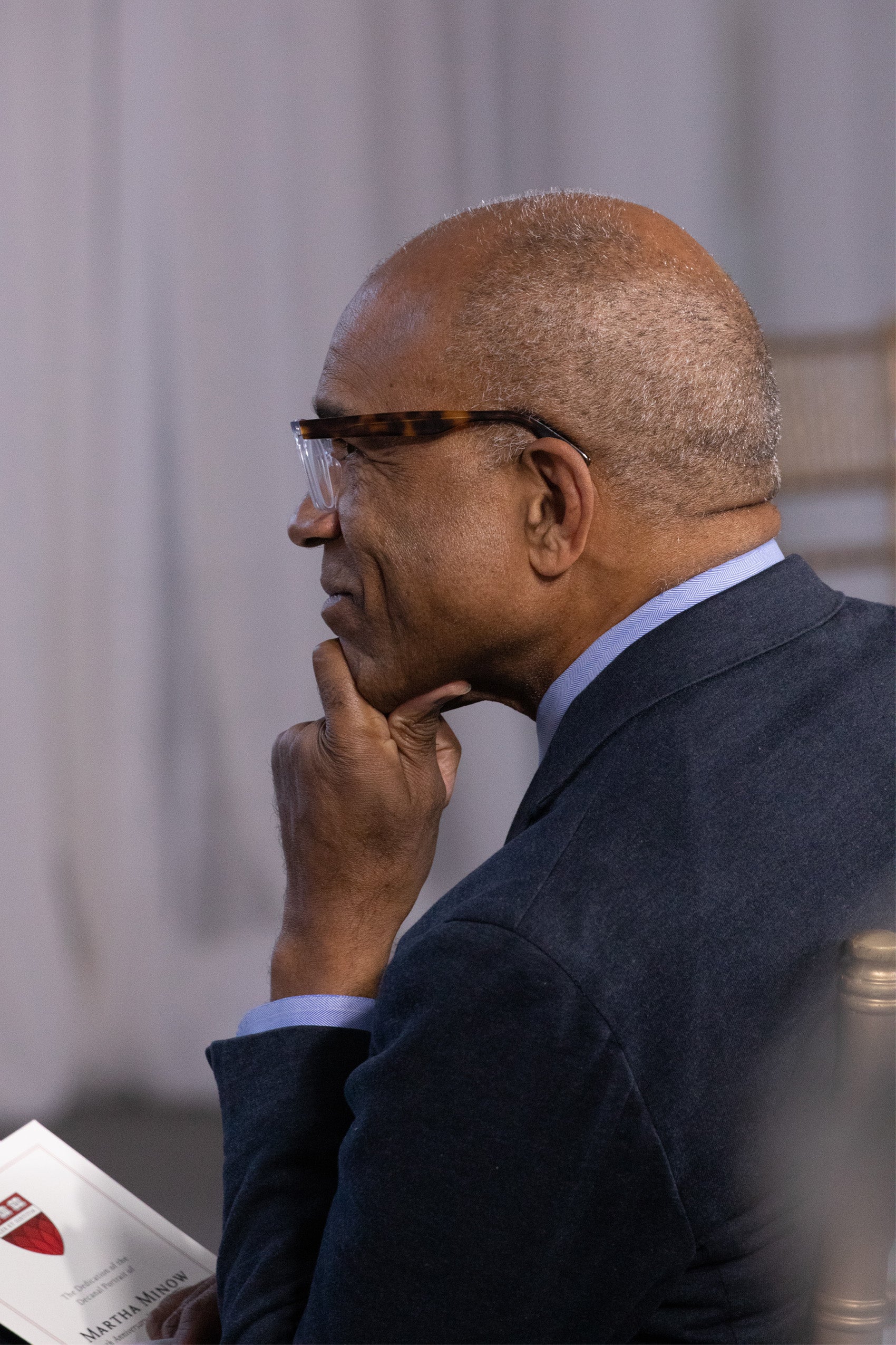 Randall Kennedy listens intently