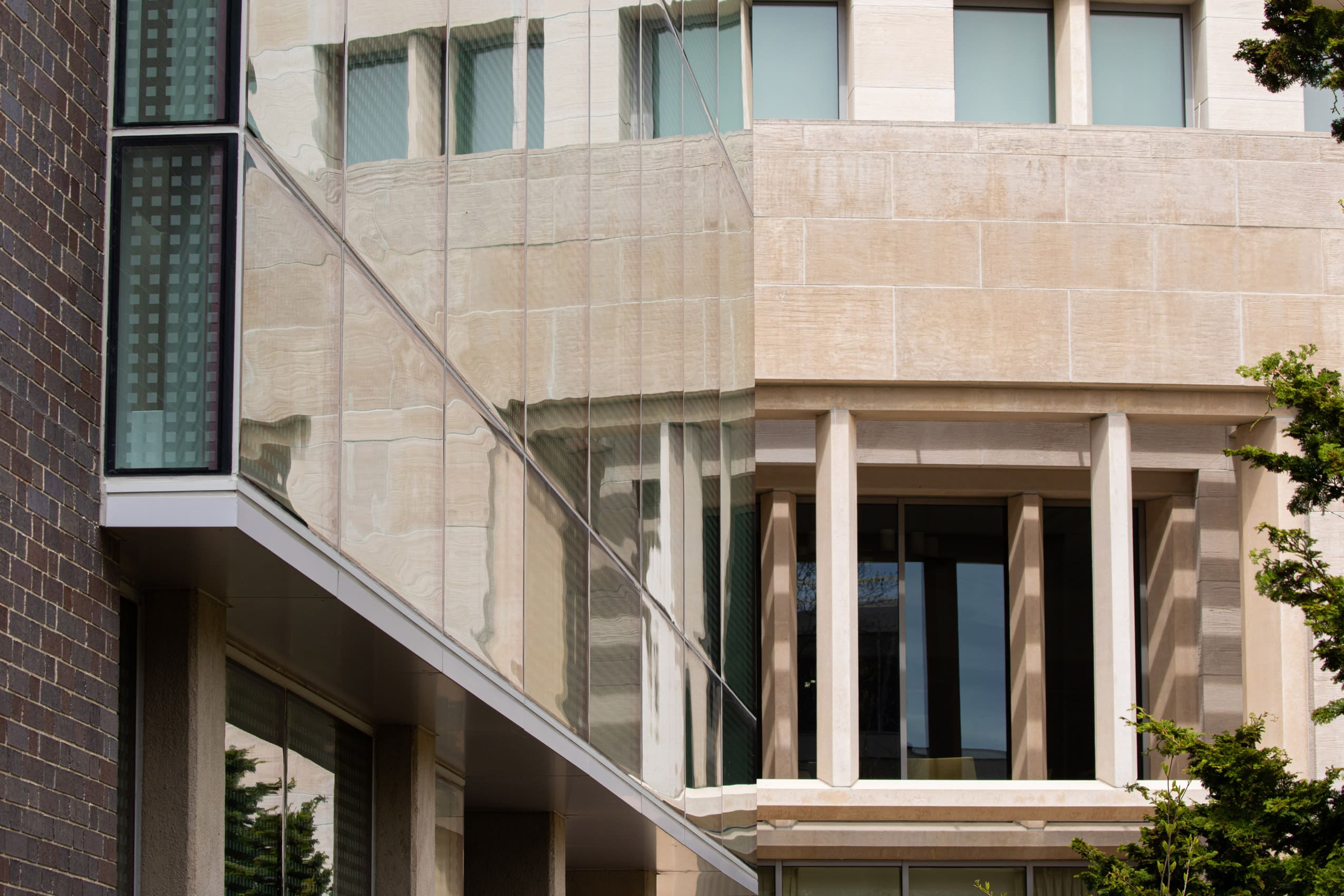 Angular view of buildings on campus
