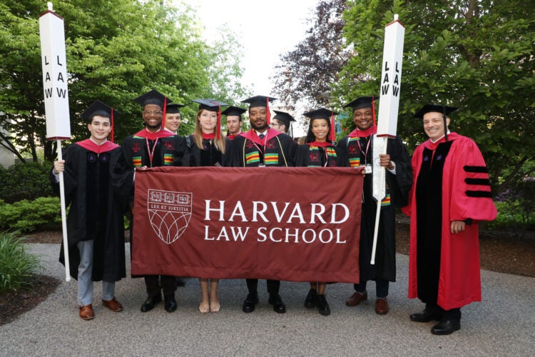 Class marshals and Dean Manning leading the procession on commencement day