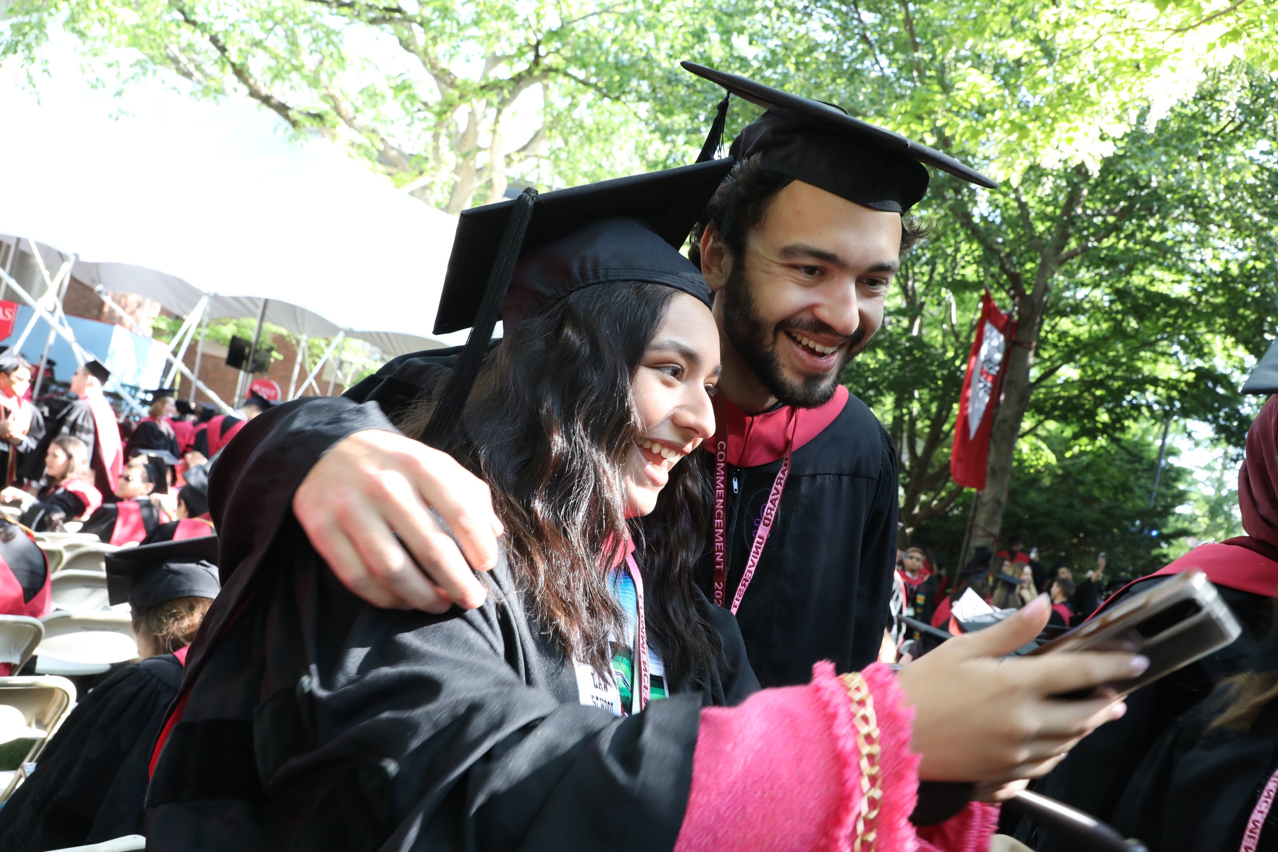 Two grads take a selfie