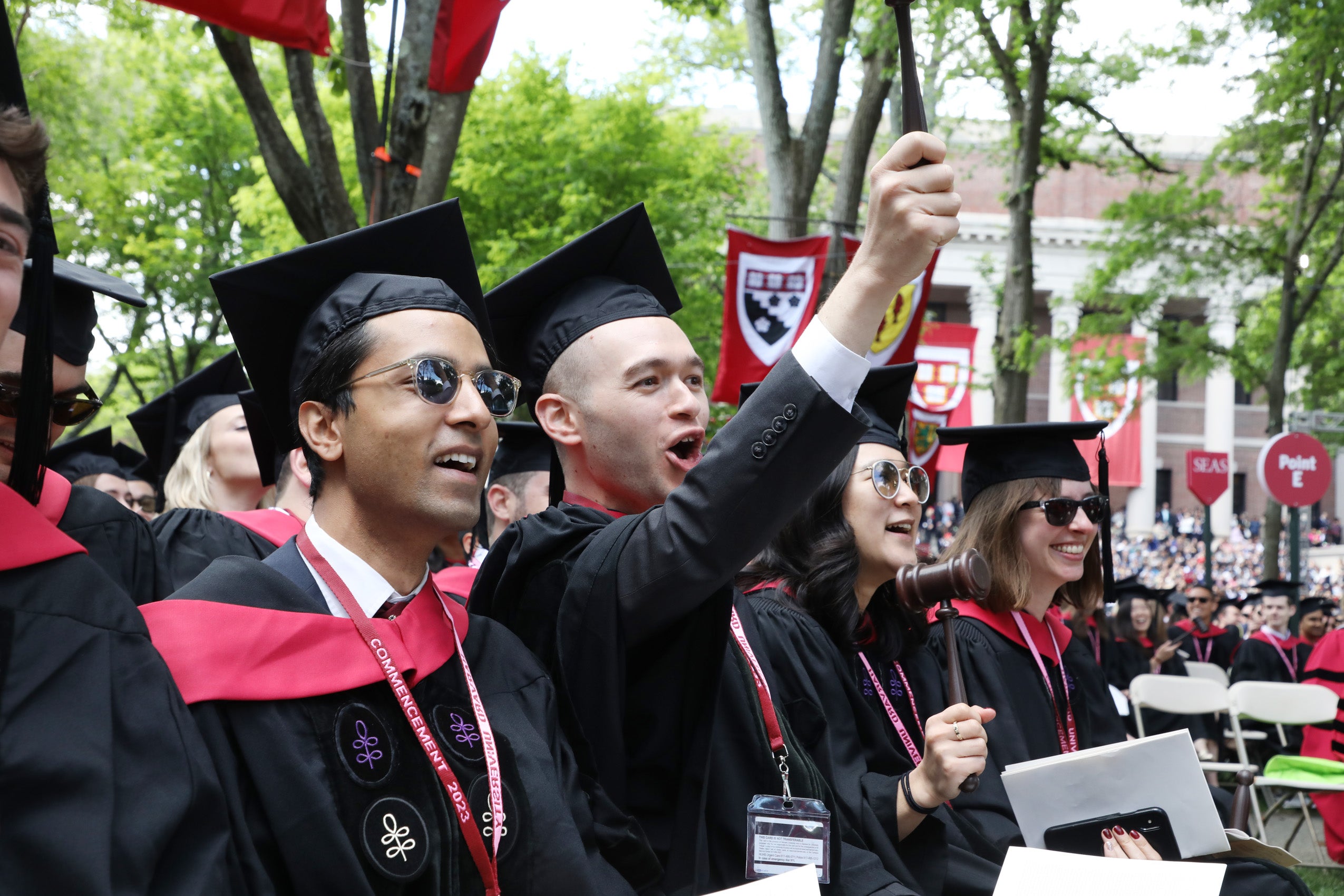 Graduates cheer for fellow classmates