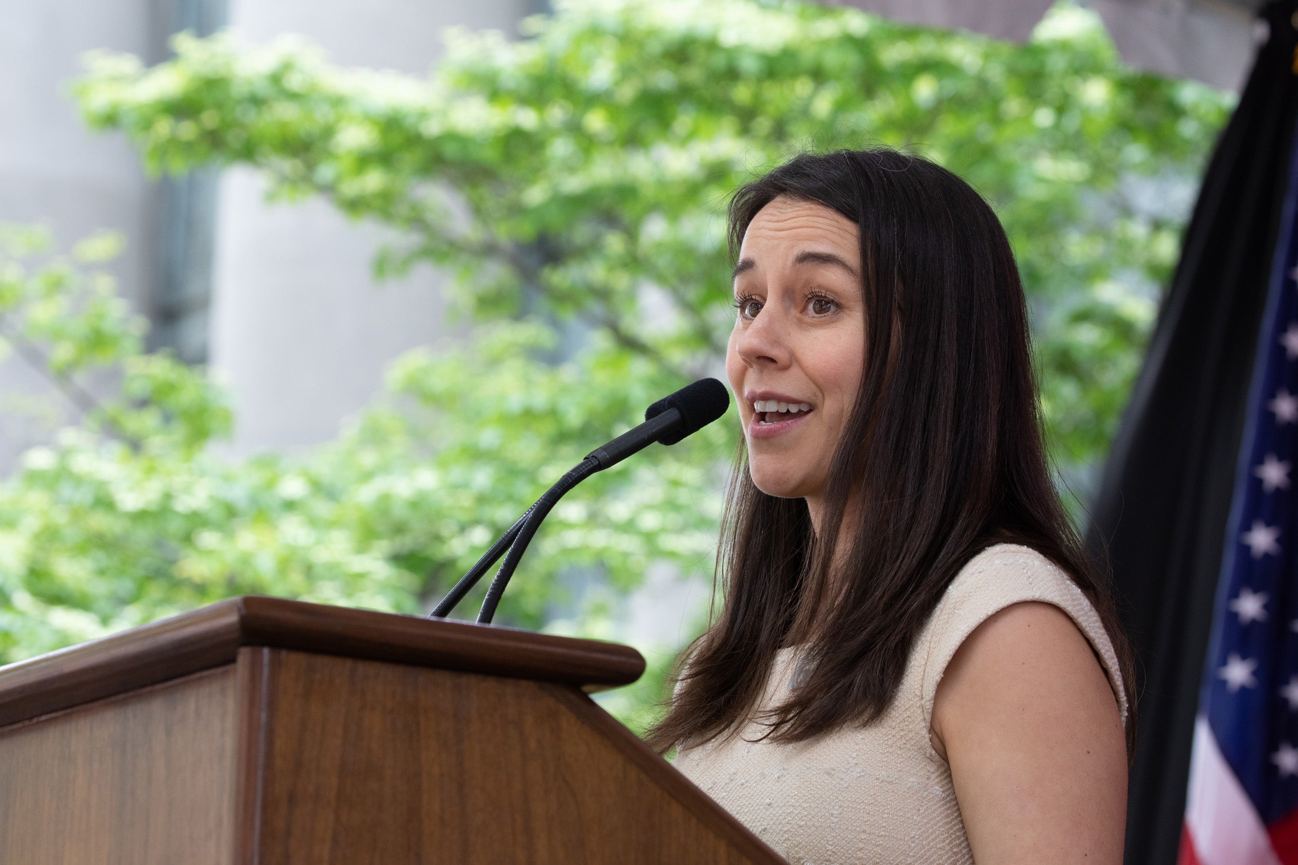 Meredith Boak speaks during Class Day 2023