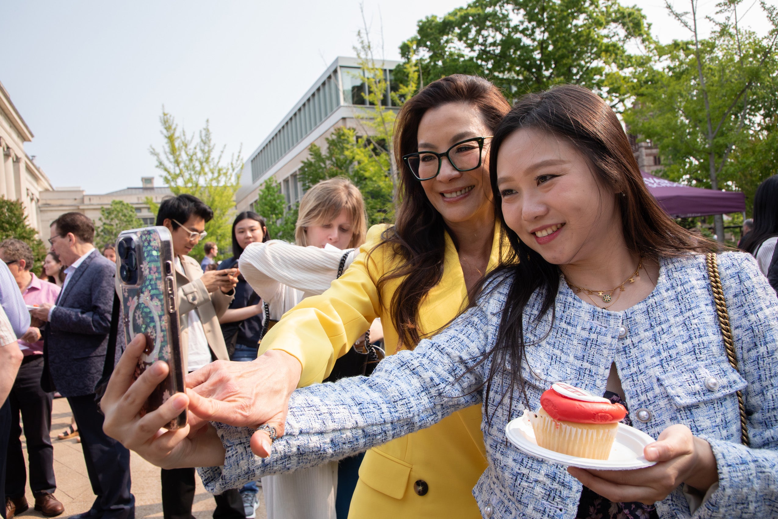 Michelle Yeoh takes selfie with Class Day attendee