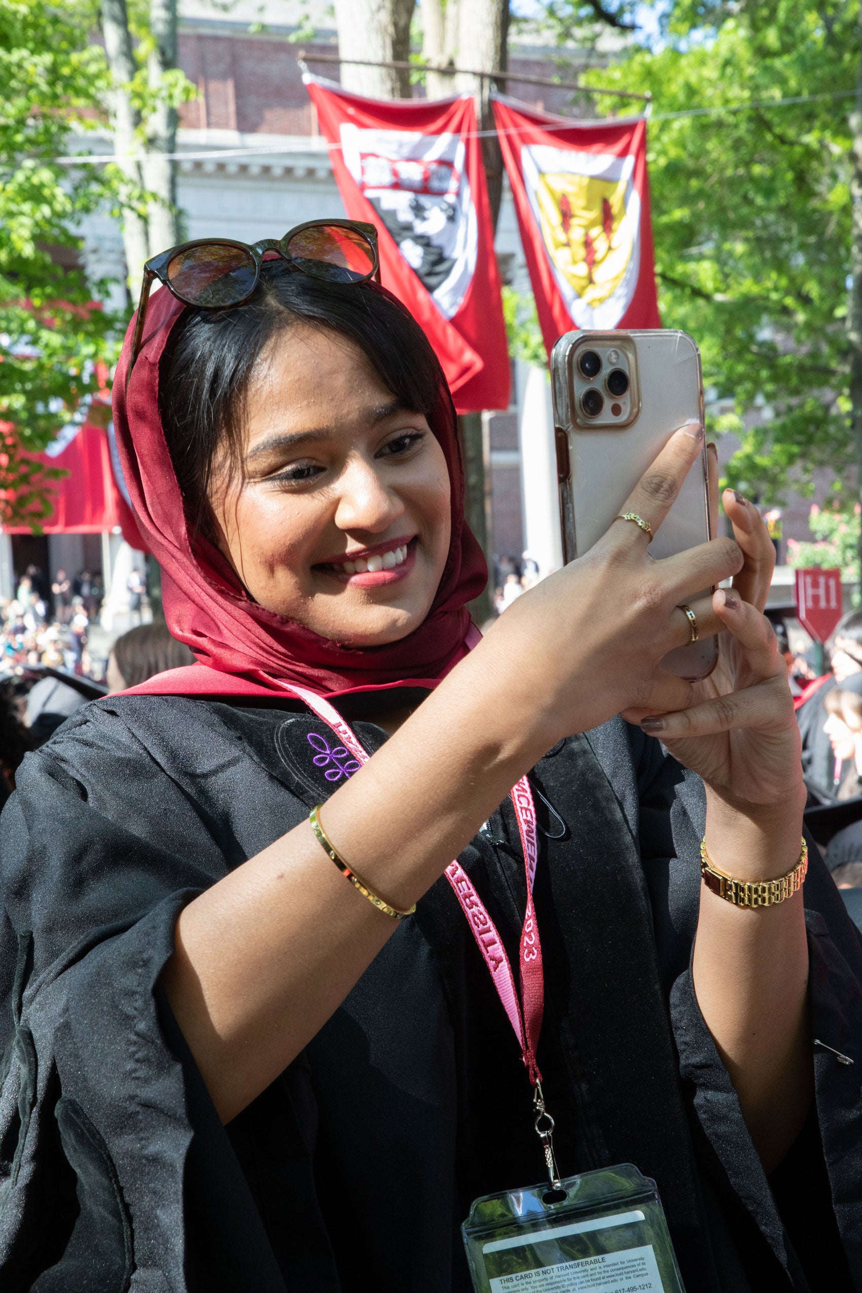 Graduate takes selfie