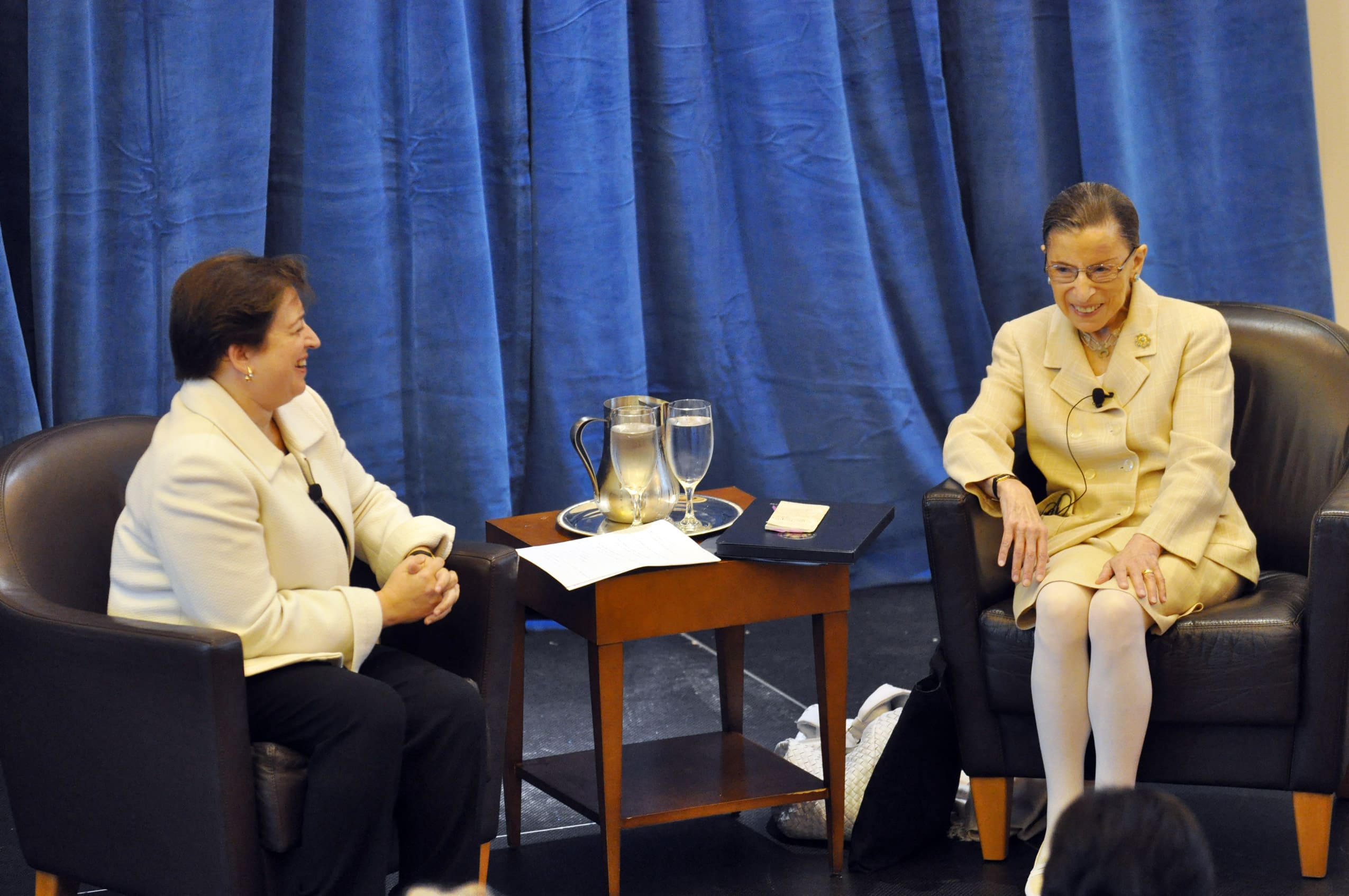 Elena Kagan and Ruth Bader Ginsburg at a talk