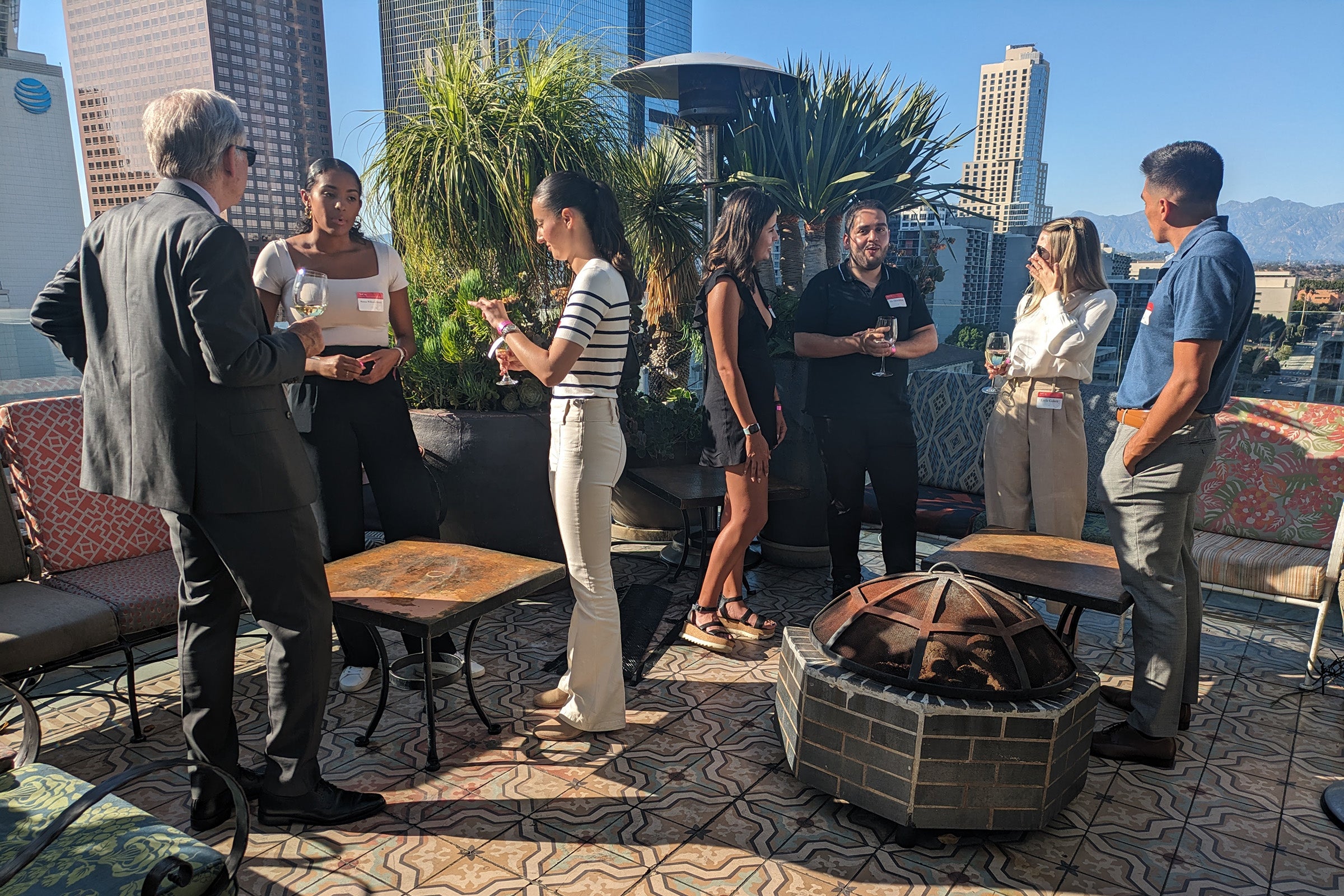 Students speak at a gathering.