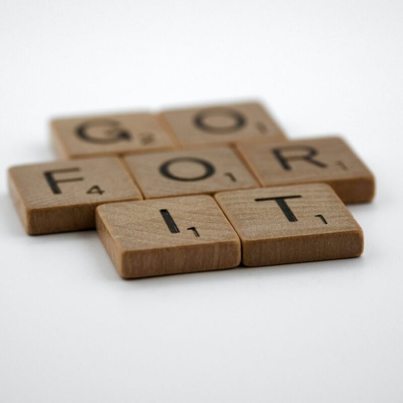 Scrabble Pieces Spelling 'Go For It'