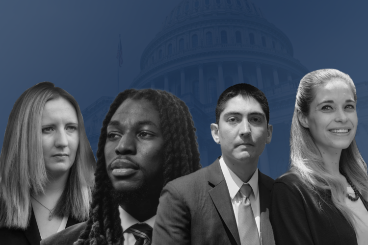graphic of four students in front of the Capitol
