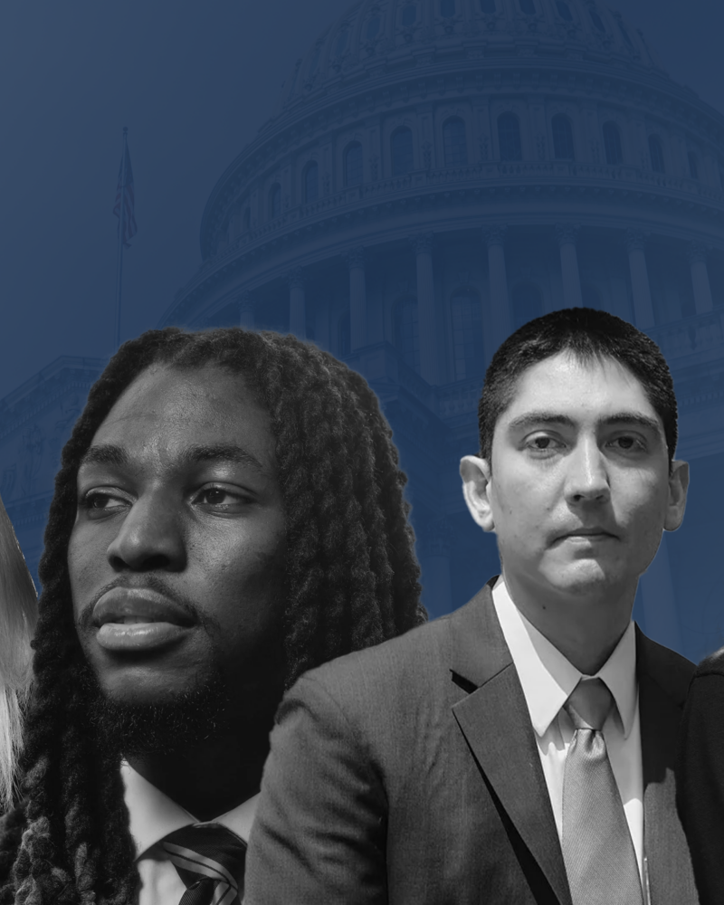 graphic of four students in front of the Capitol