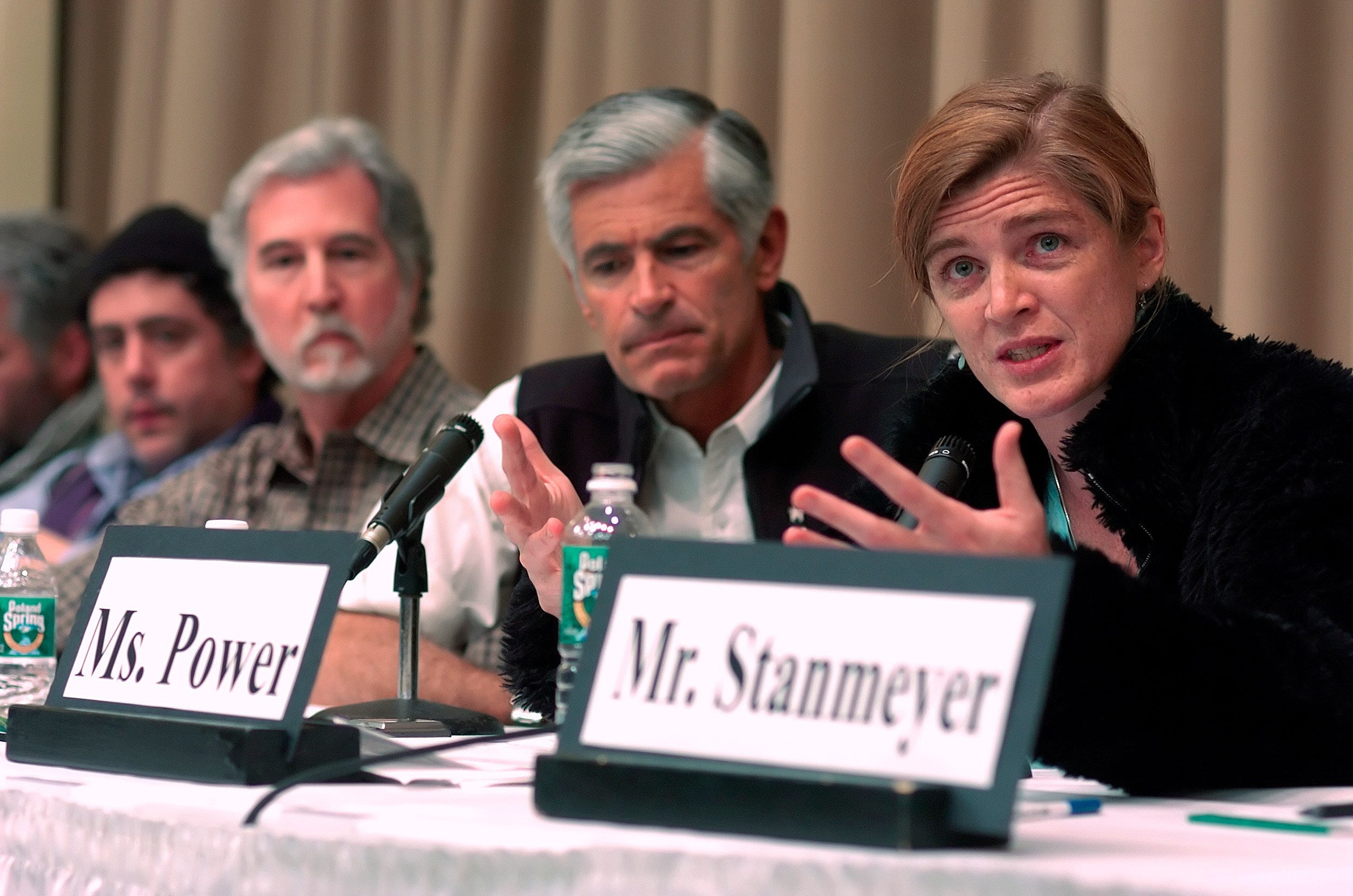 Samantha Power speaking on a panel