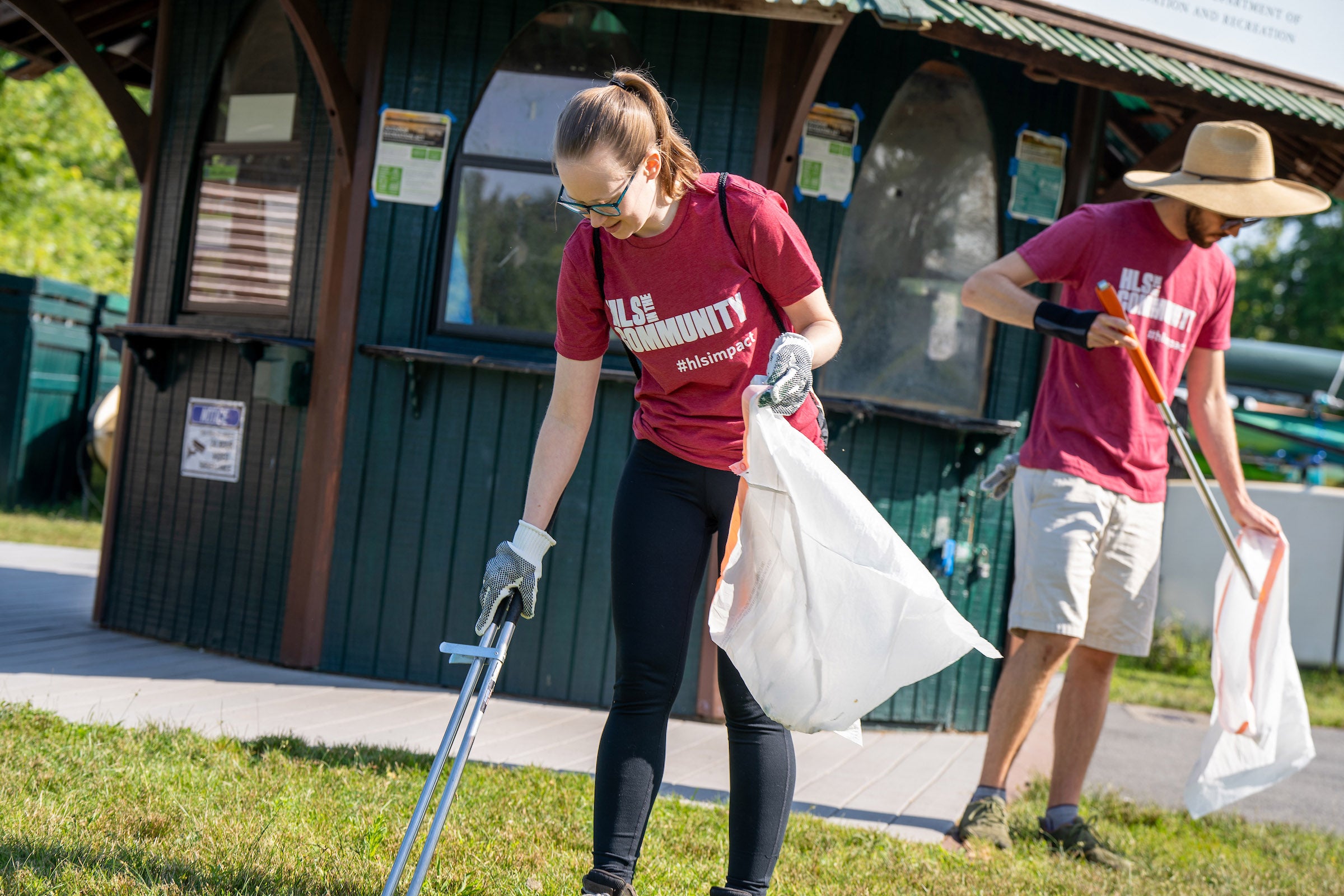 Volunteers at the Charles River.