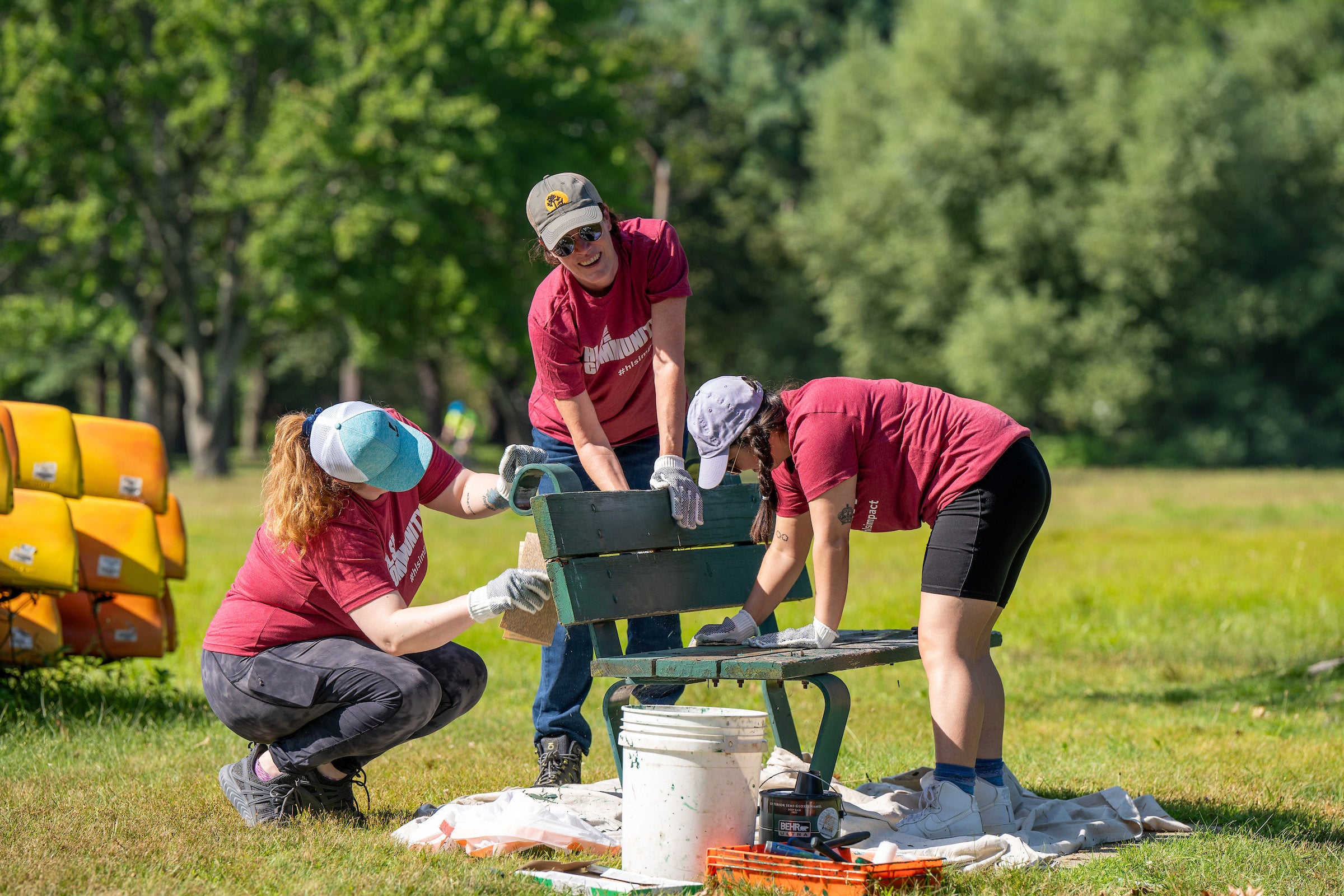 Volunteers at the Charles River.