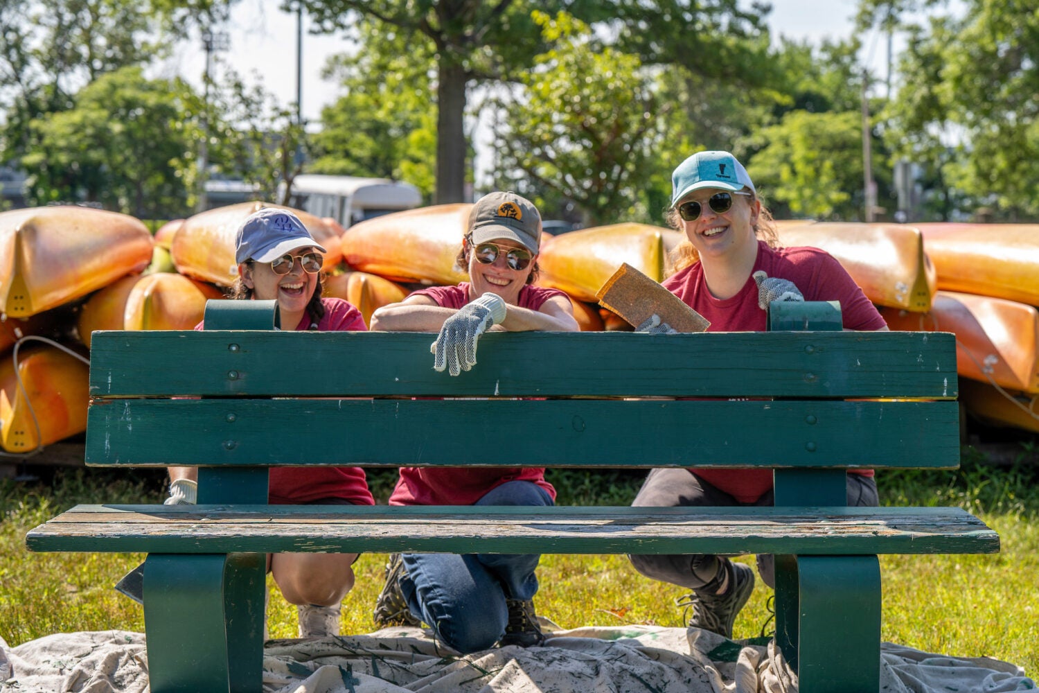 Volunteers at the Charles River.