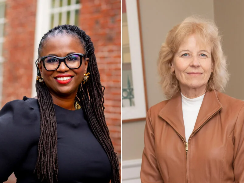 Harvard Chief Diversity Officer Sherri Charleston (left) and Deputy Provost Peggy Newell