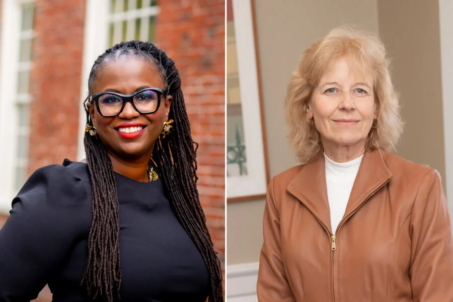 Harvard Chief Diversity Officer Sherri Charleston (left) and Deputy Provost Peggy Newell