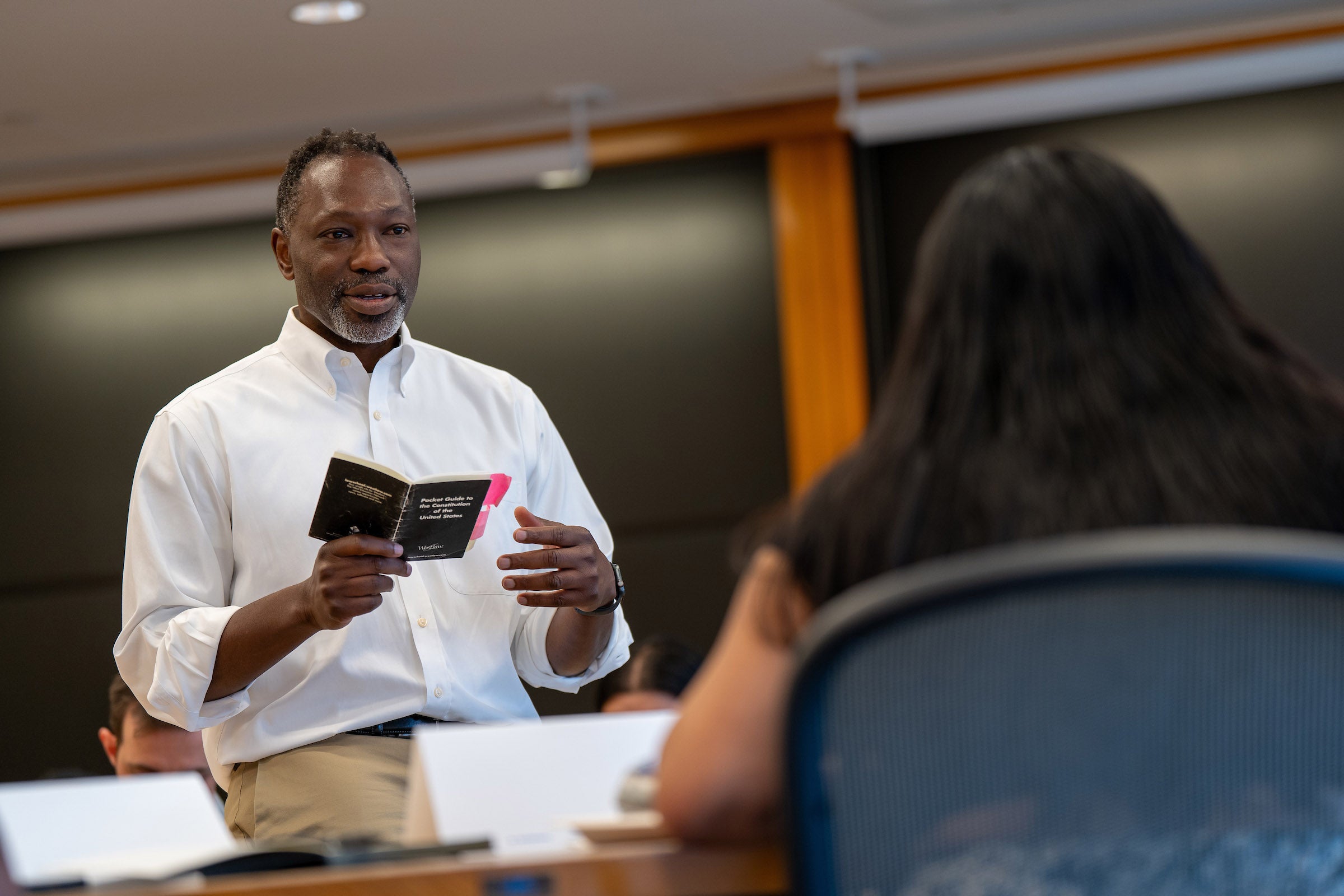 Guy-Uriel Charles talks with Future Leaders in Law participants.