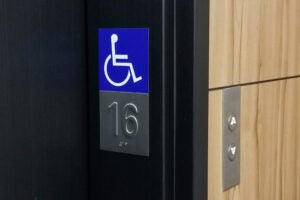 Wheelchair lift sign.