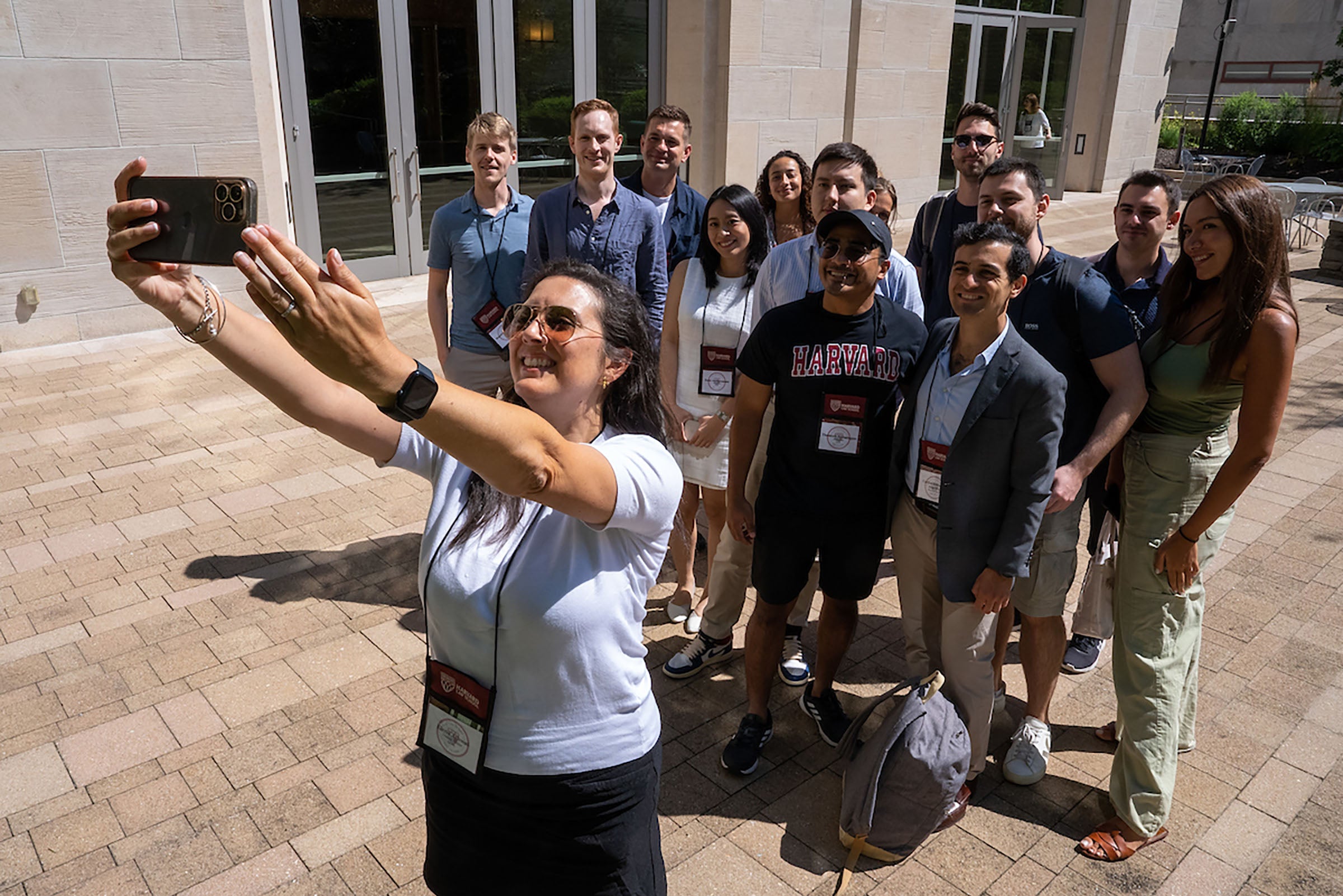 Students pose for a group photo on their first day at HLS
