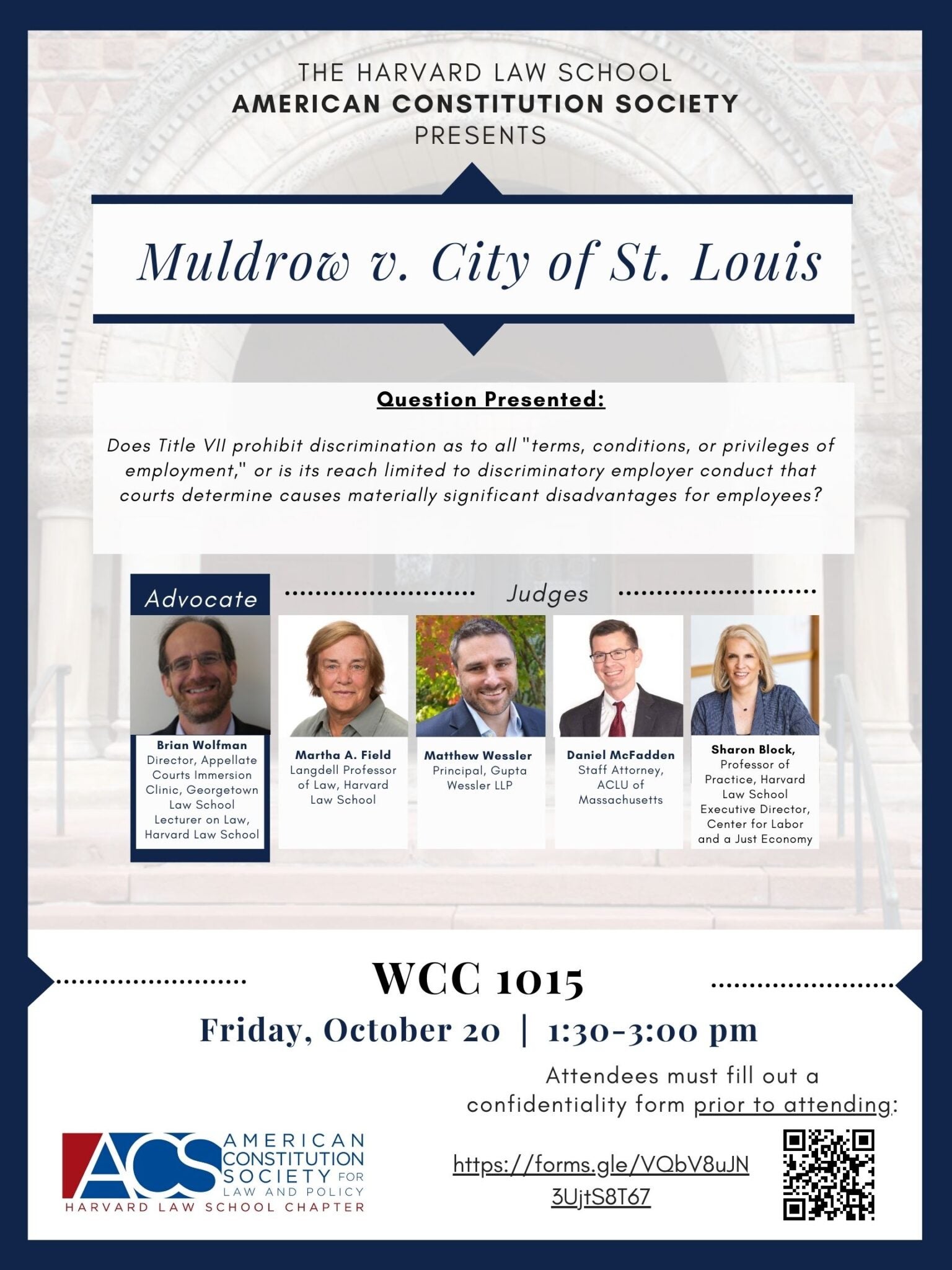 ACS Moot Muldrow v. City of St. Louis Harvard Law School Harvard Law School