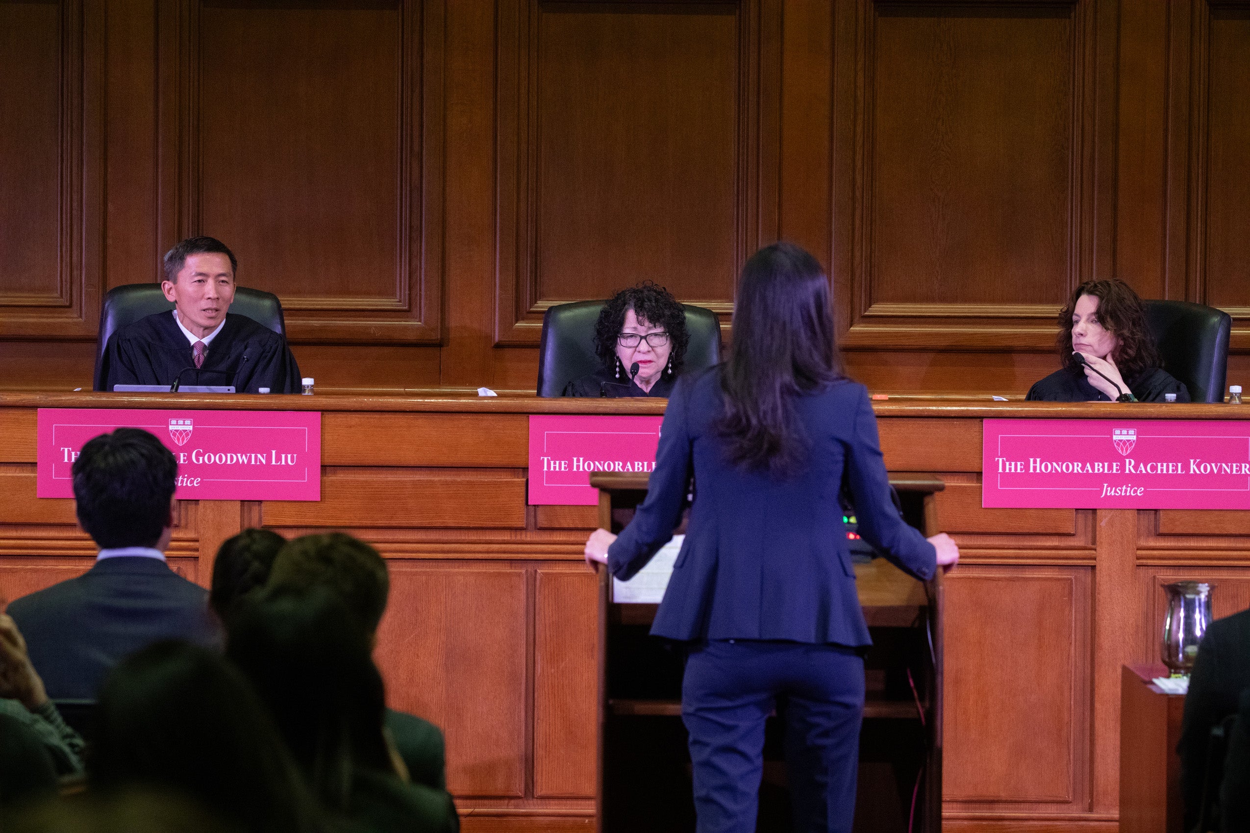 Monica Wang '24 faces the justices.