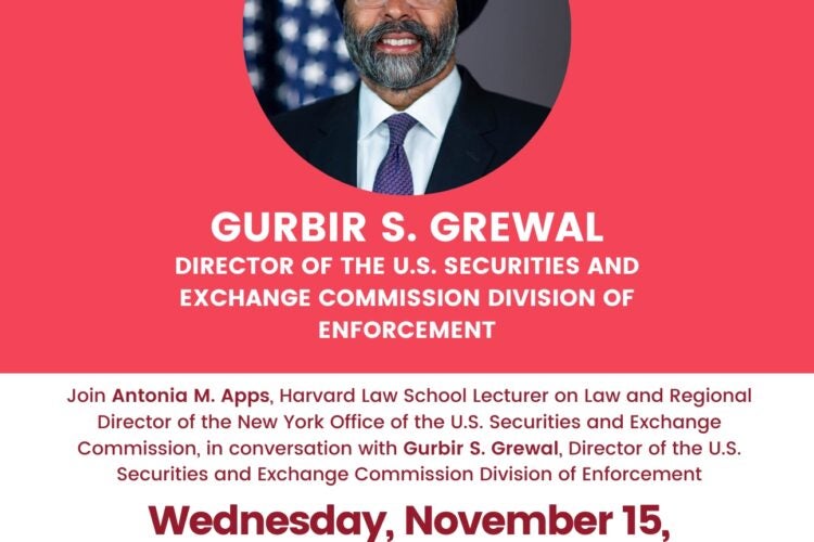 Image thumbnail for Lived Experiences, Leadership,  and the Law Series: Gurbir S. Grewal, Director of the U.S. Securities and Exchange Commission Division of Enforcement