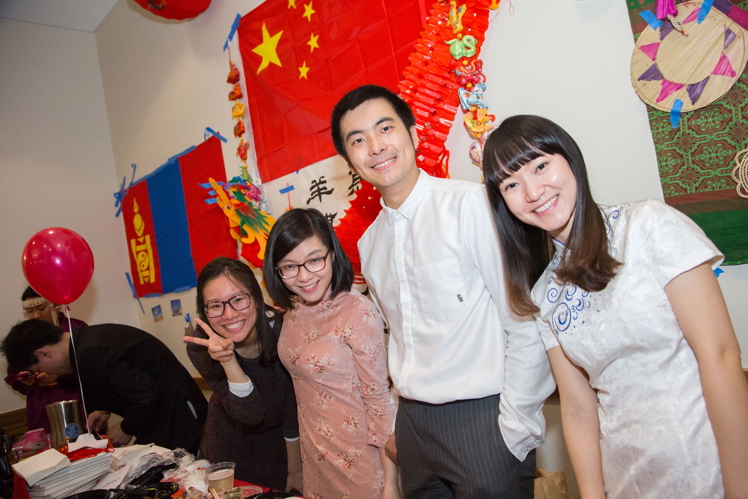 A group of students standing and posing together