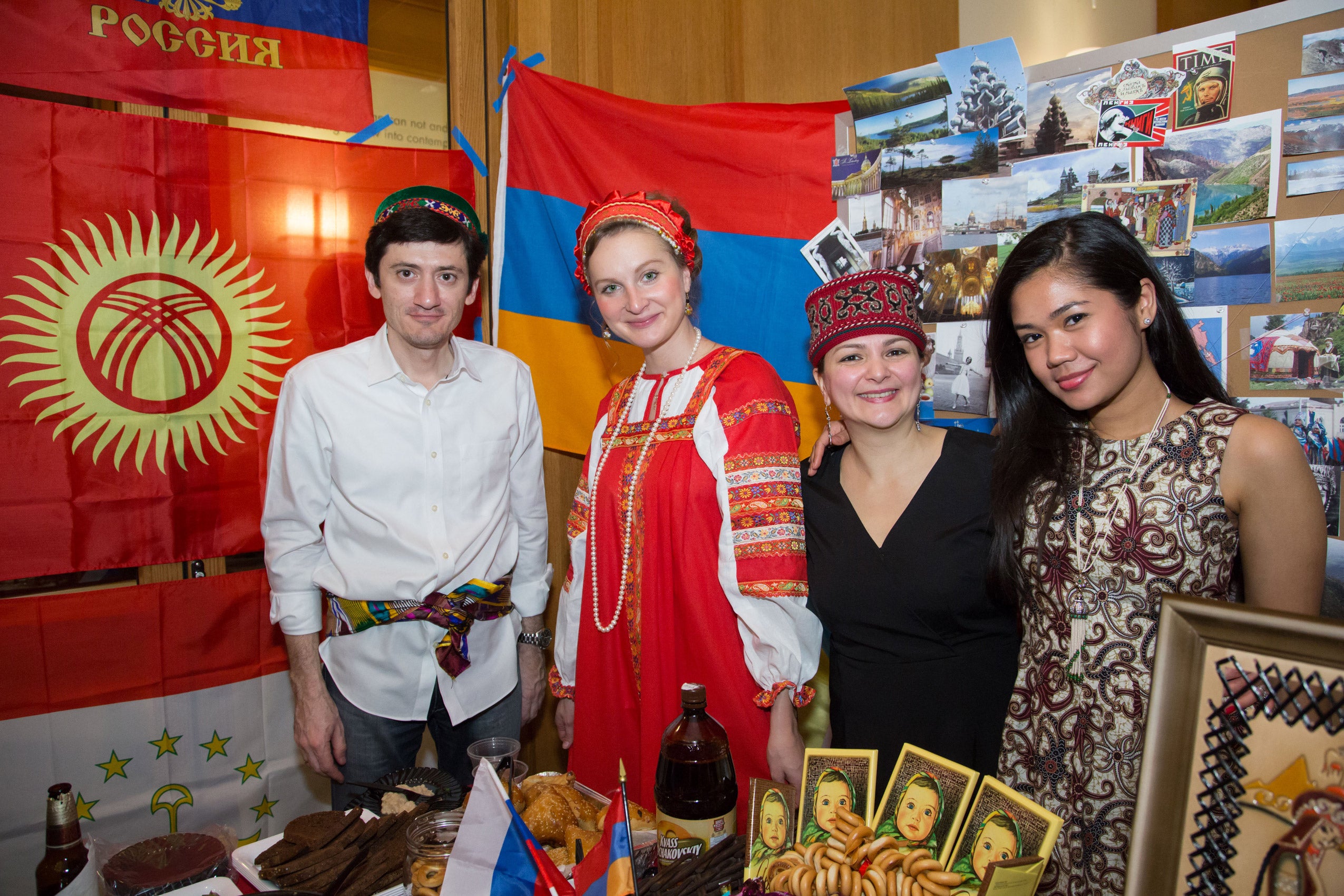 A group of four students posing together
