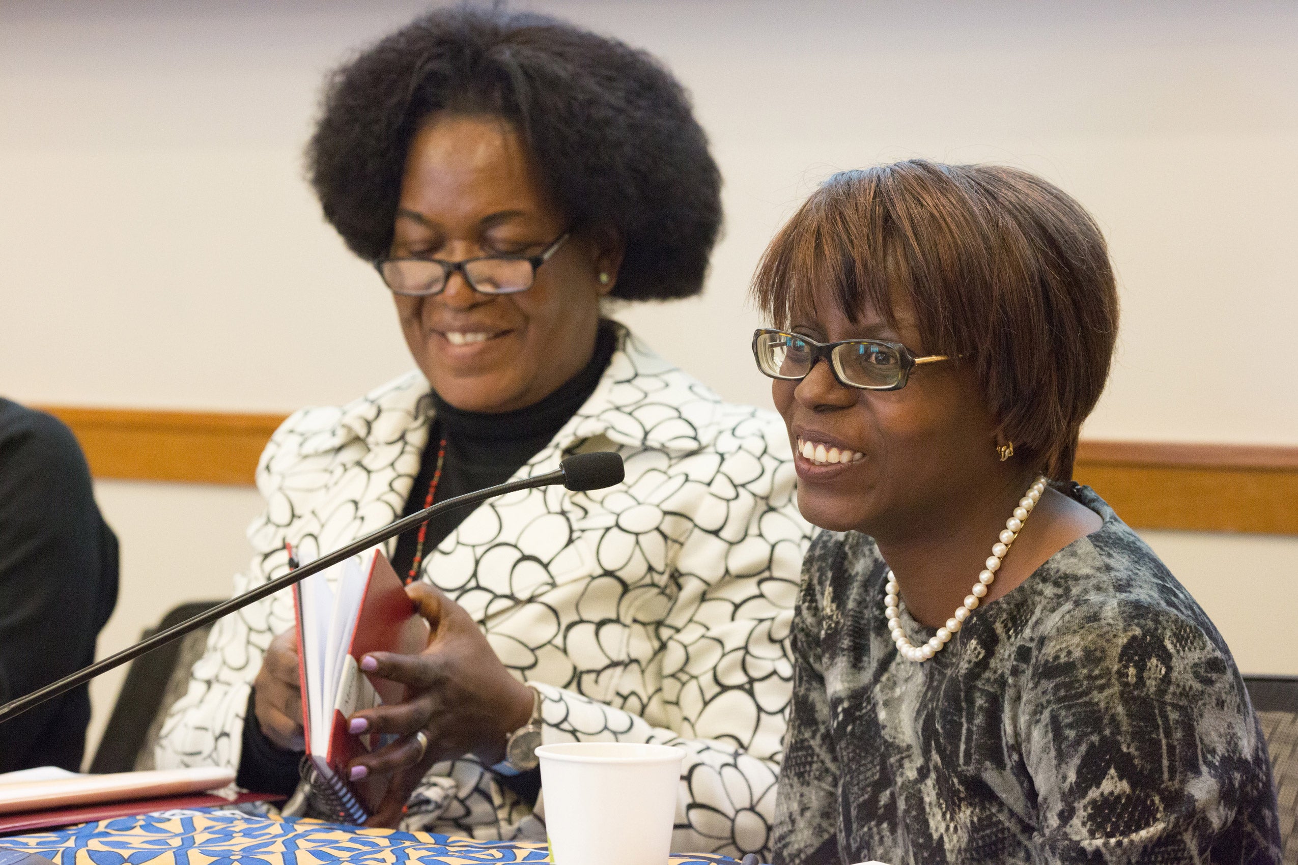 Two women seated together