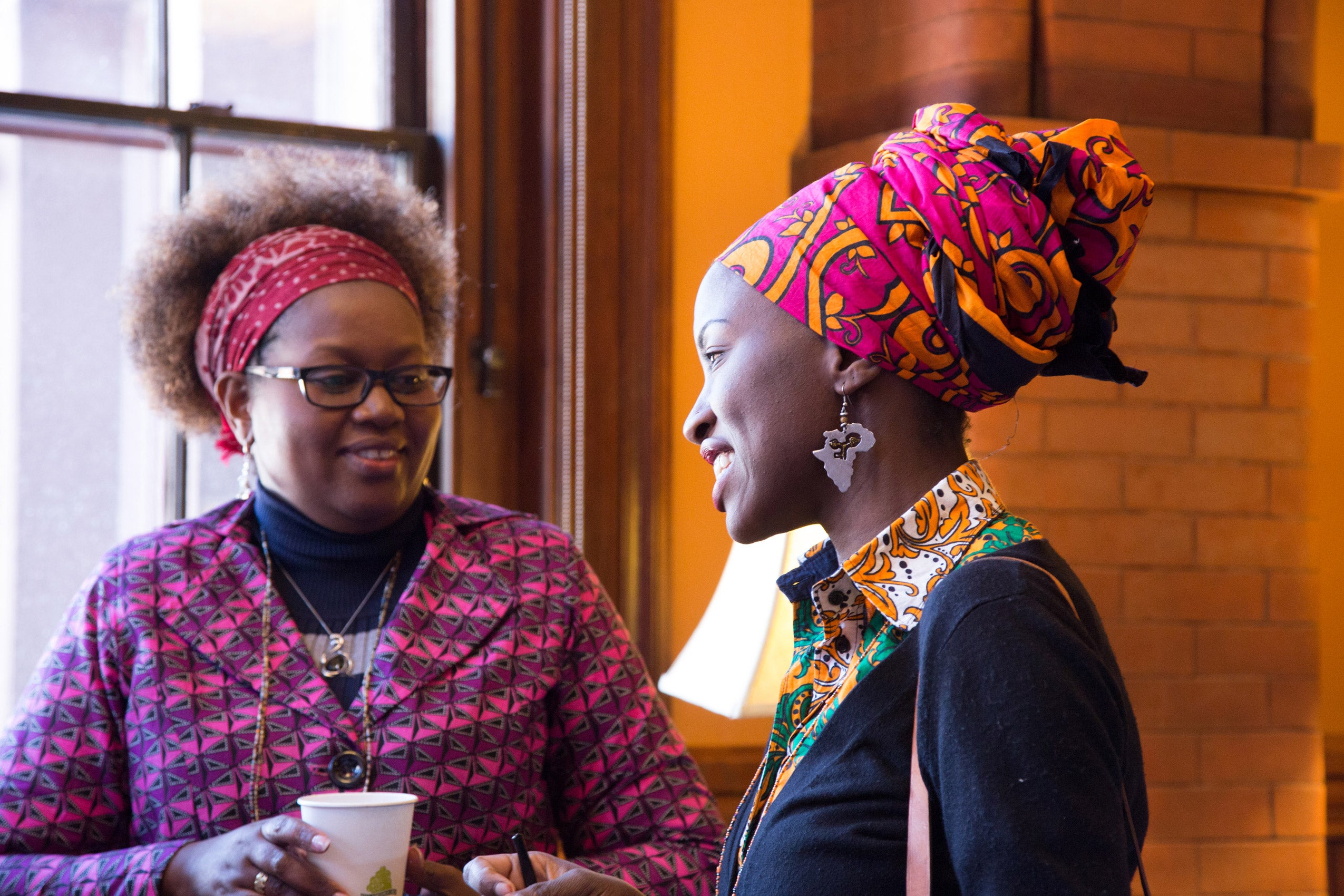 Two women standing together