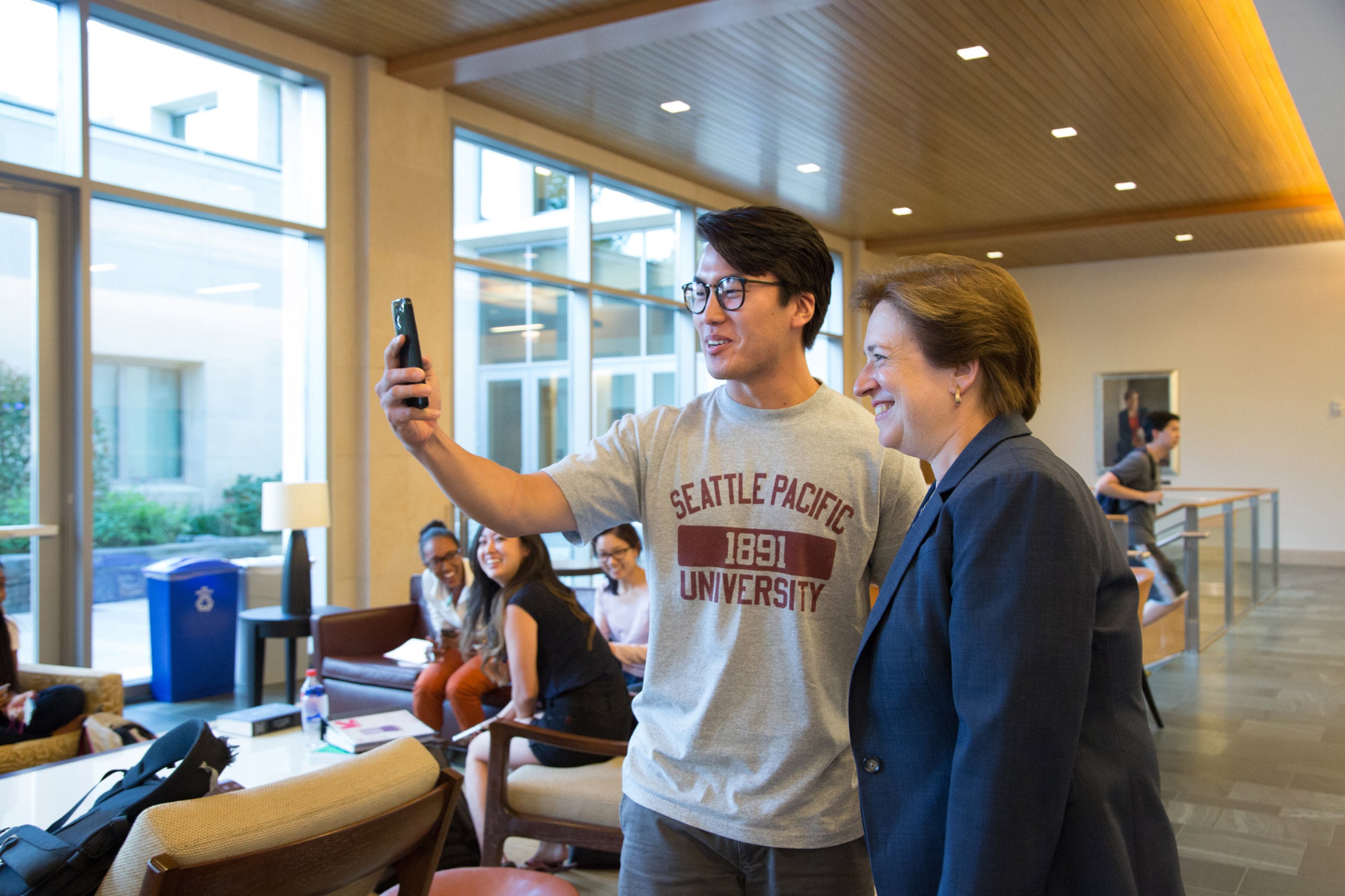 Two people taking a selfie