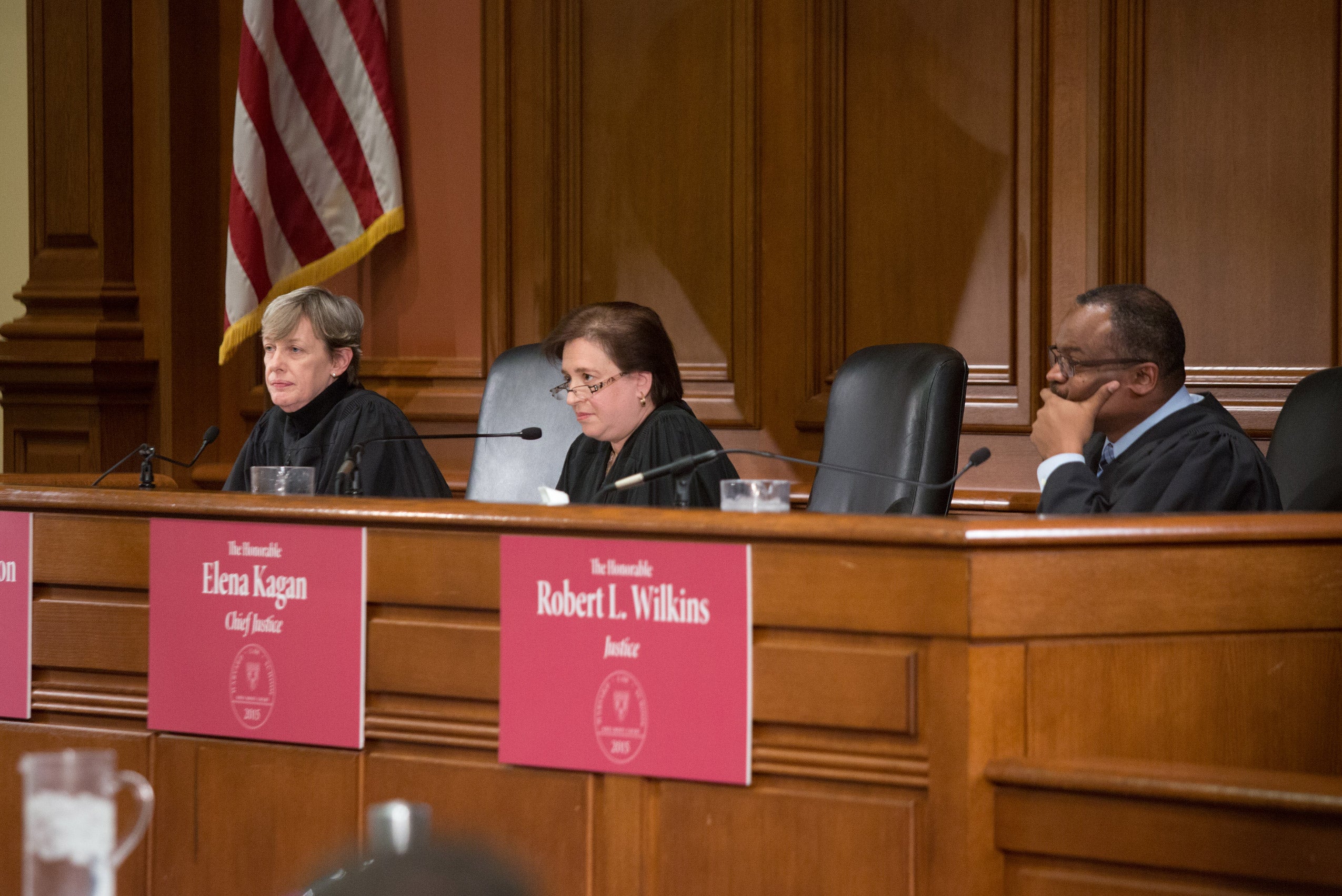 The justices behind the bench