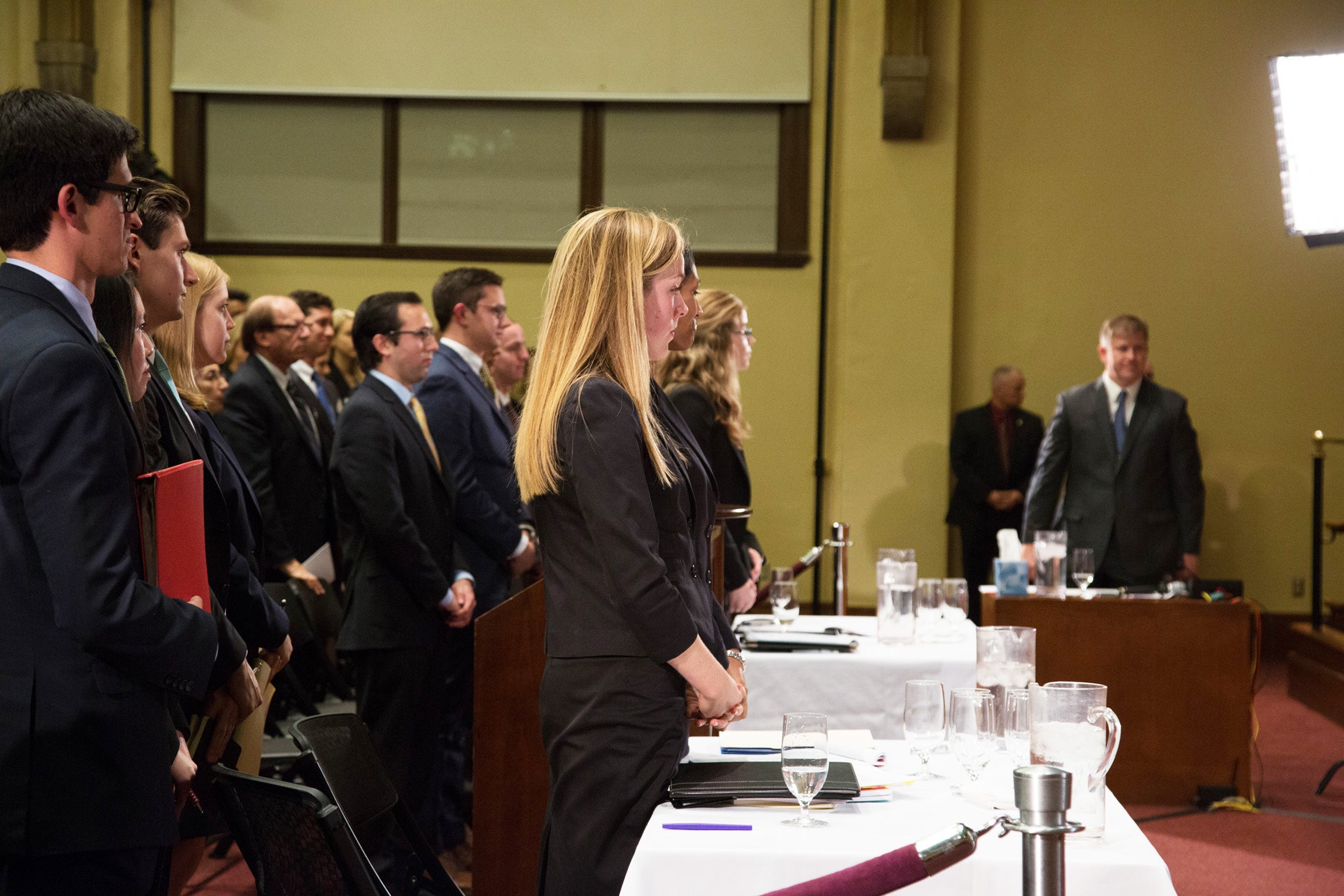 Everyone standing in court