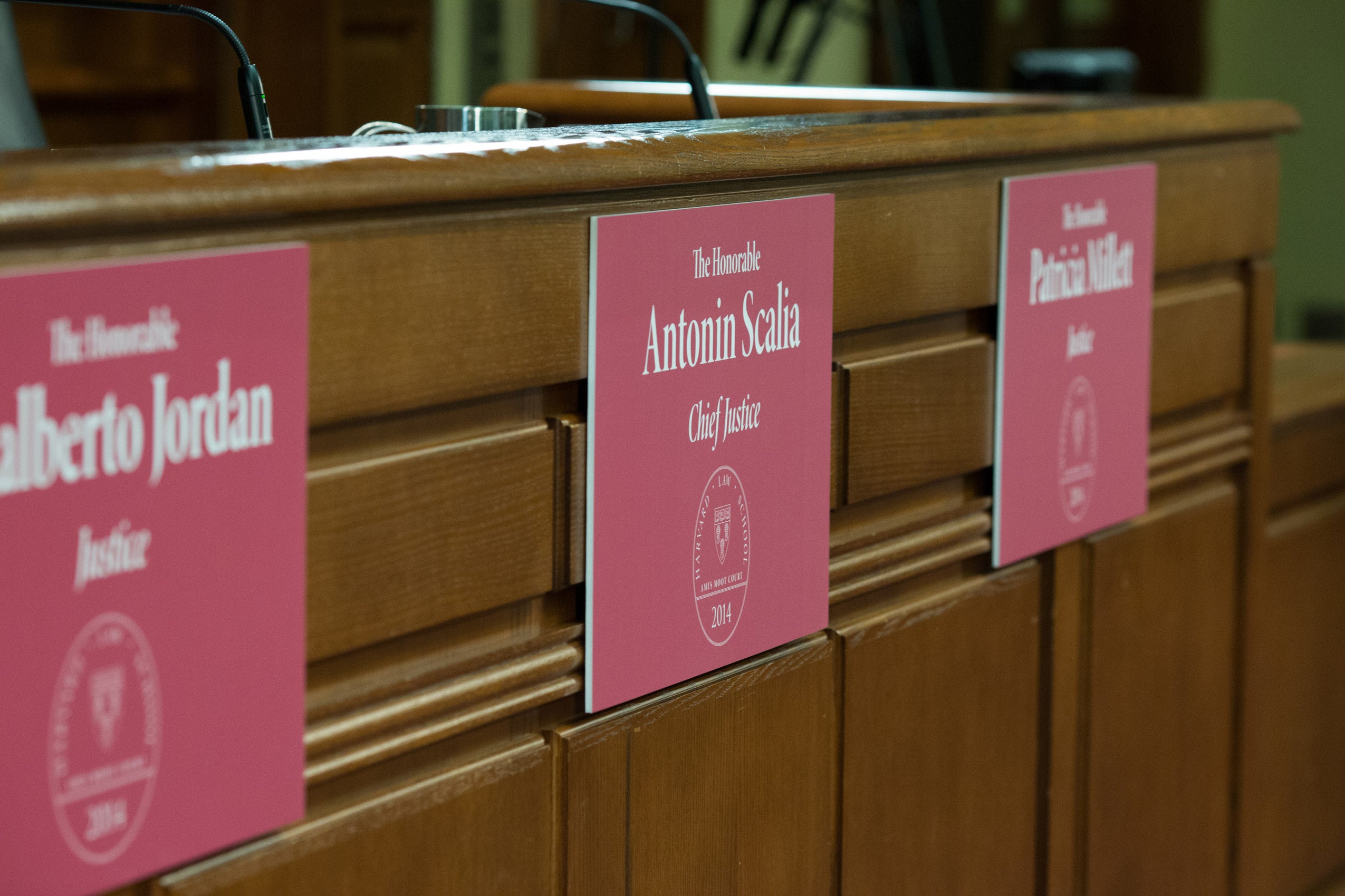 A sign that reads 'The Honorable Antonin Scalia Chief Justice'