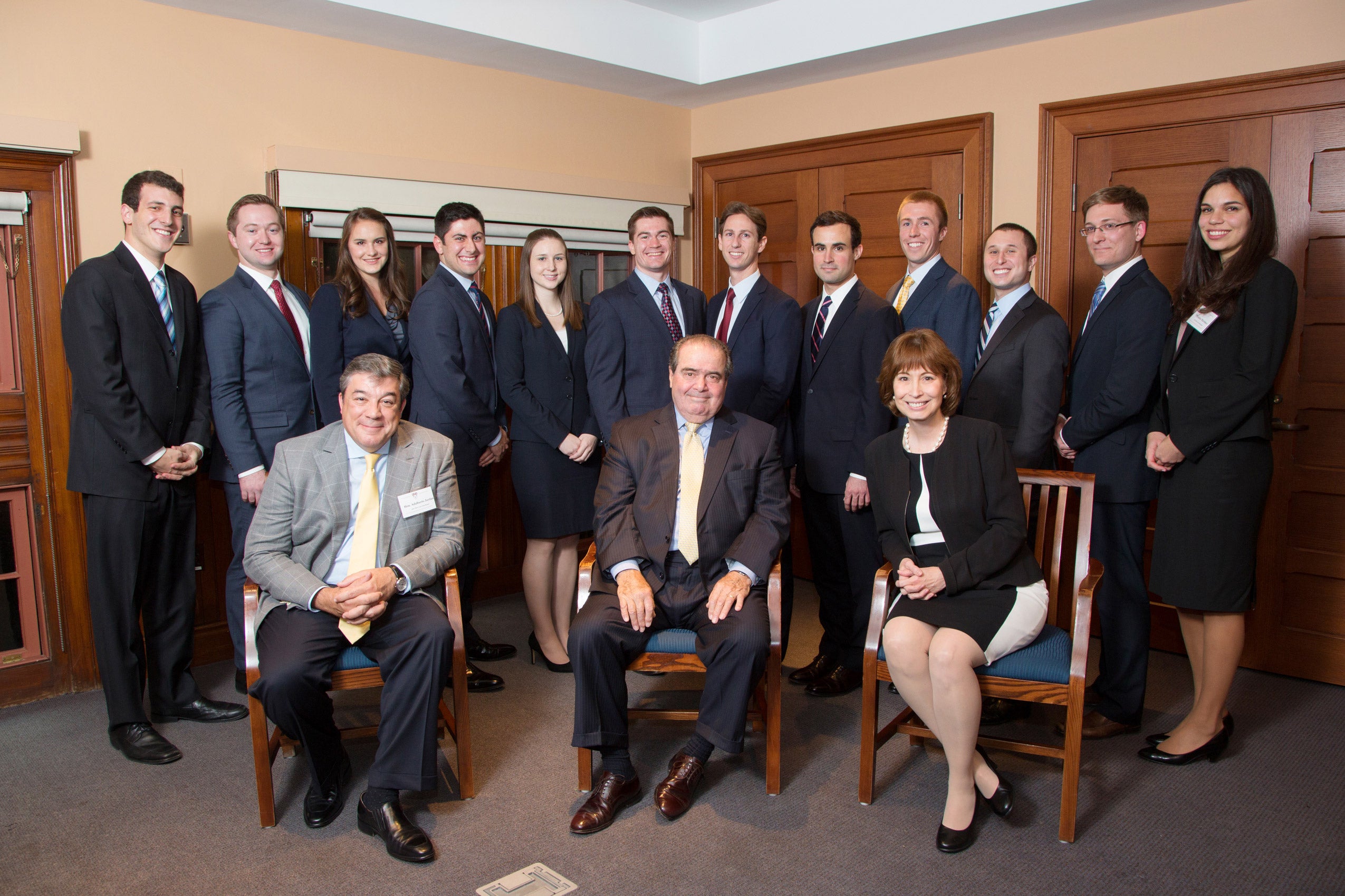 A group of people posing together