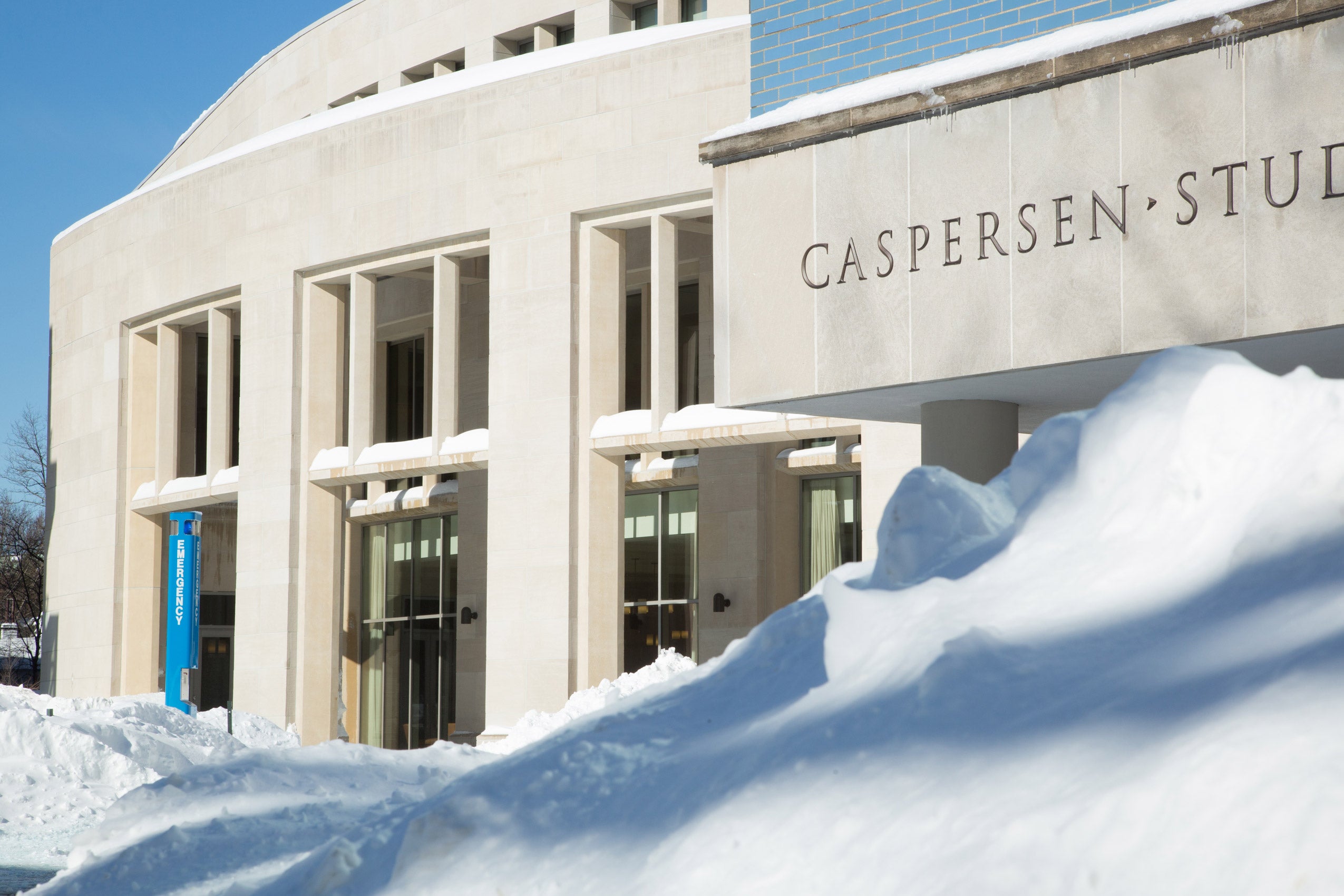 The WCC behind a massive snow drift